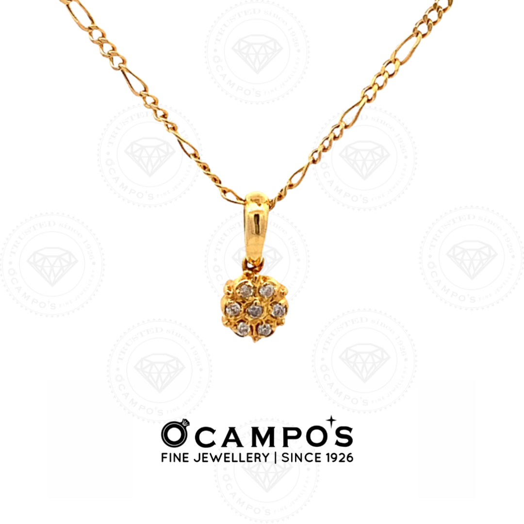 Rosa Diamond Pendant X1 - Yellow Gold