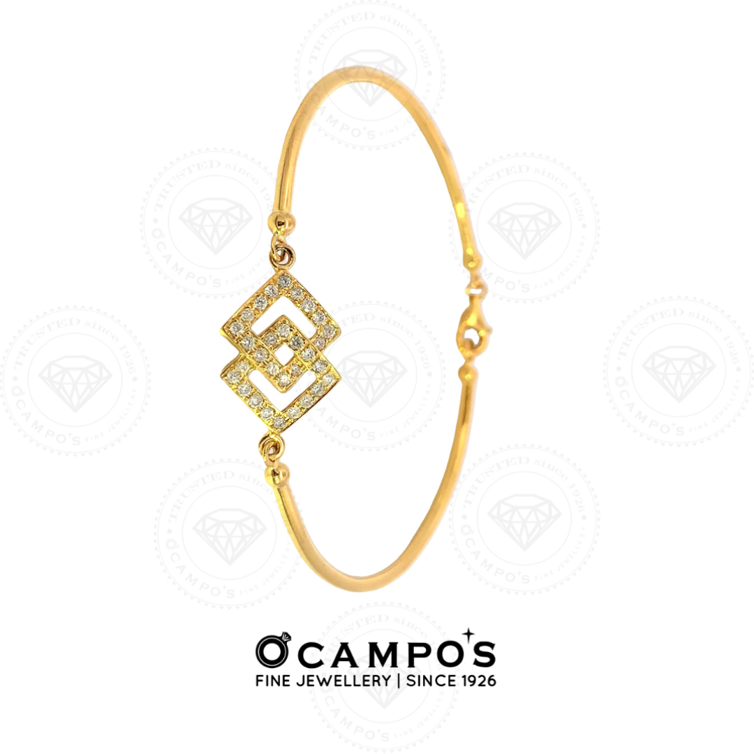Audrey Diamond Bangle - Yellow Gold