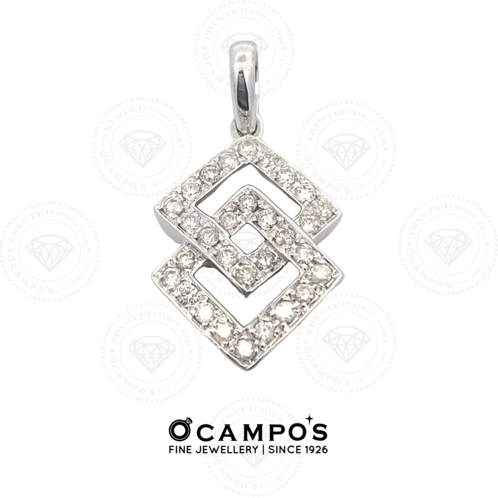Audrey Diamond Pendant - White Gold