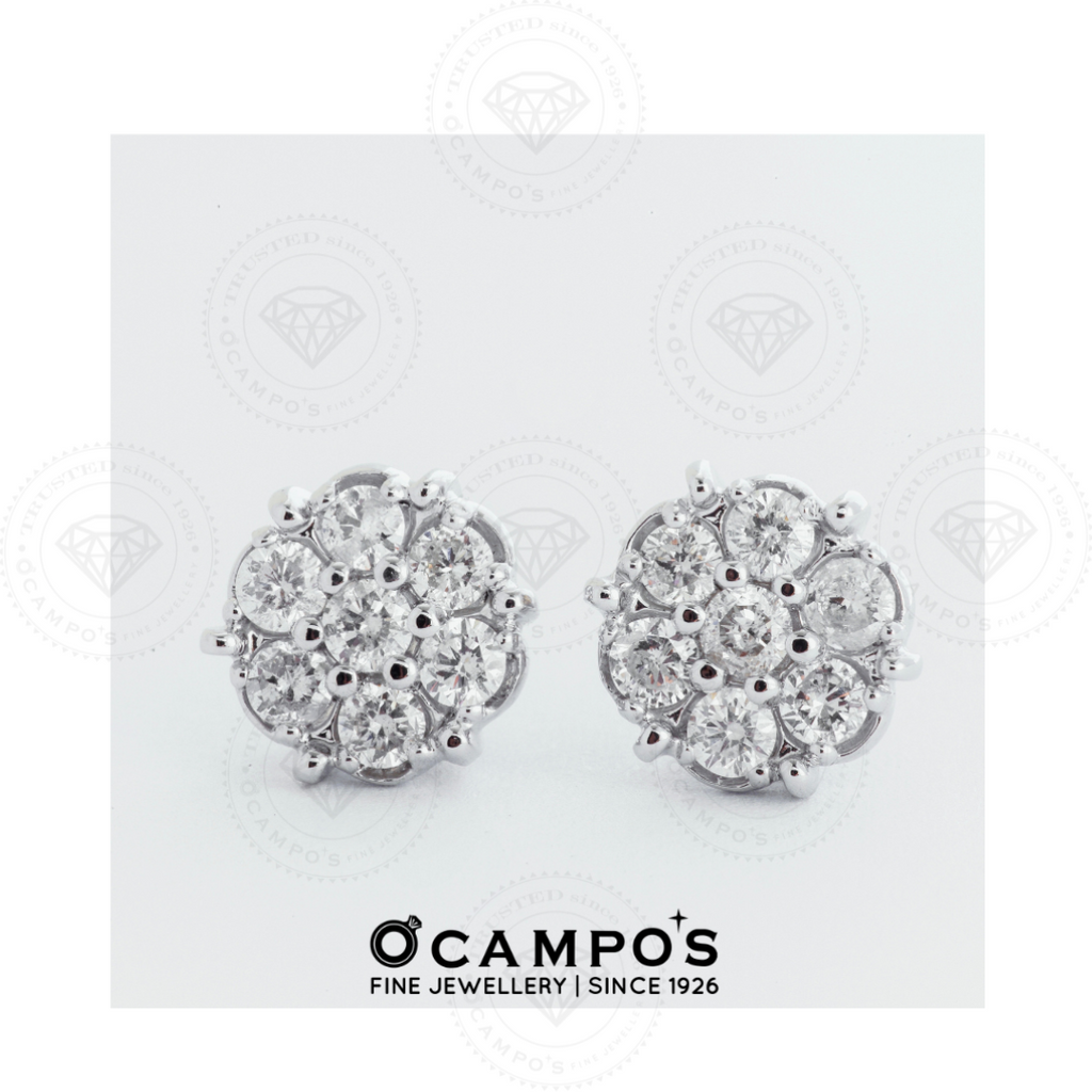 Rosa Diamond Earrings - White Gold