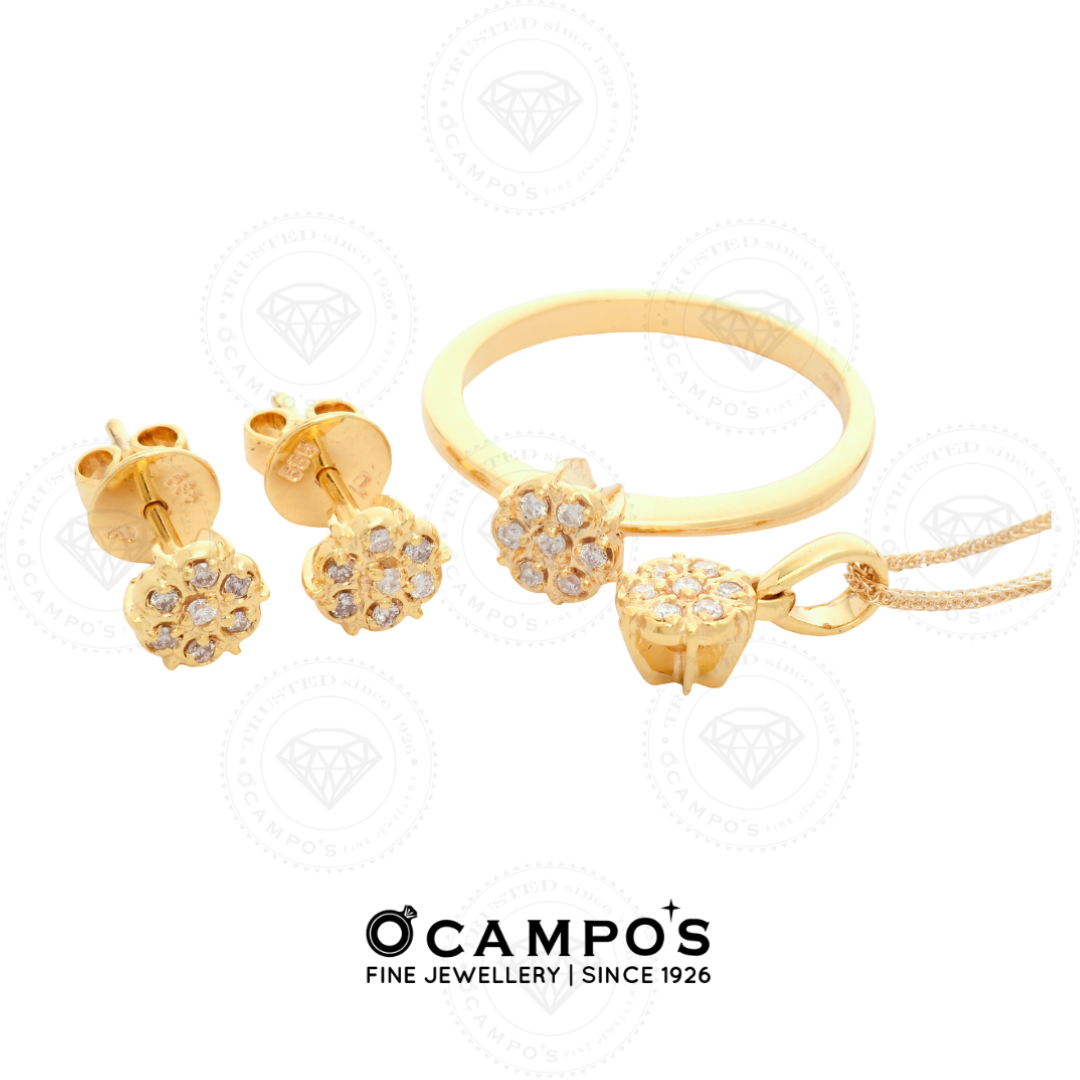 Rosa Diamond Earrings - Yellow Gold