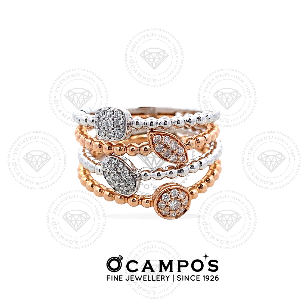 ILYANA 4LAYER TRICOLOR LADYS RING