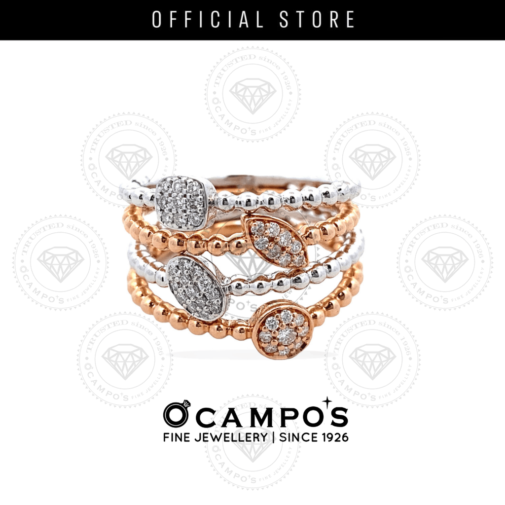 ILYANA 4LAYER TRICOLOR LADYS RING