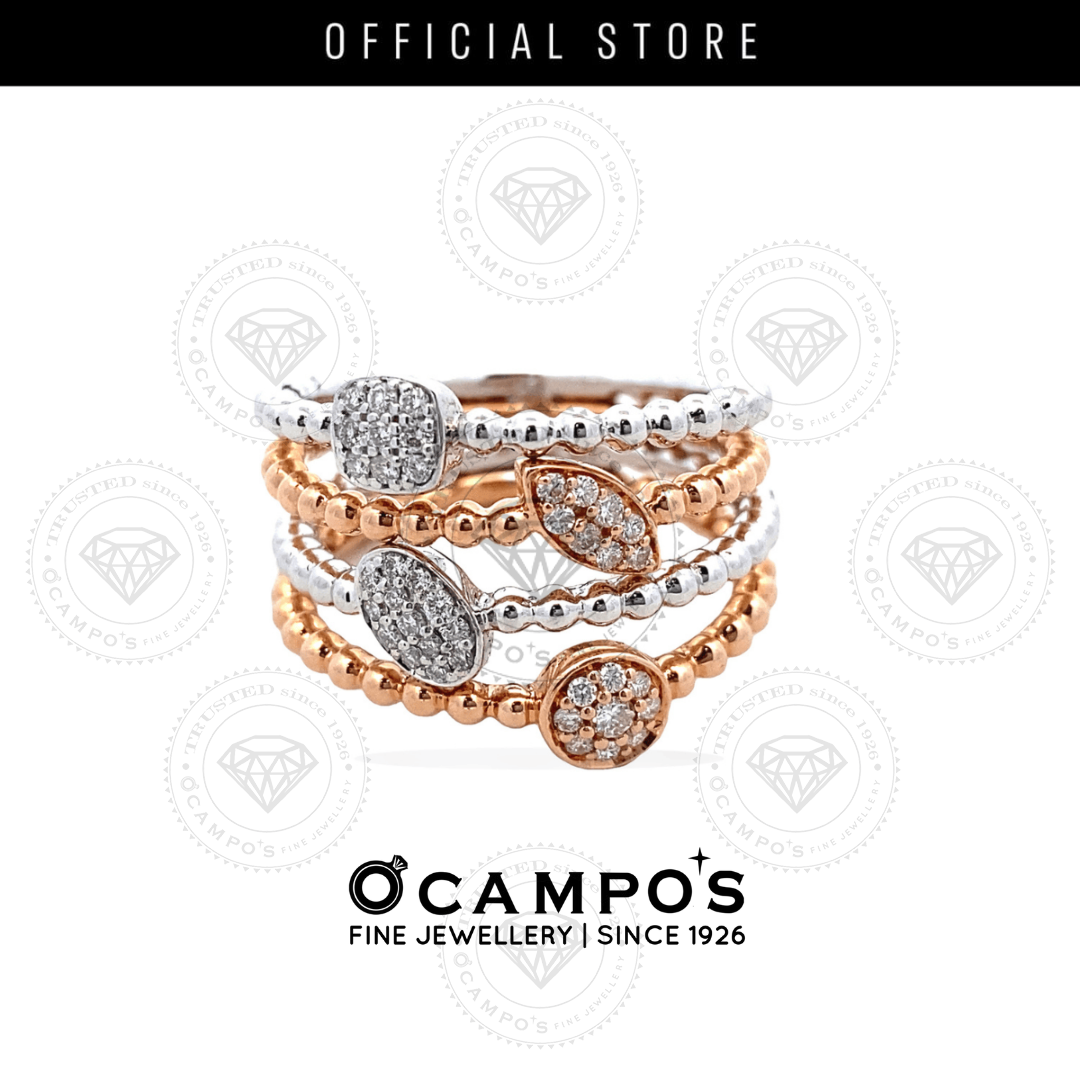 ILYANA 4LAYER TRICOLOR LADYS RING