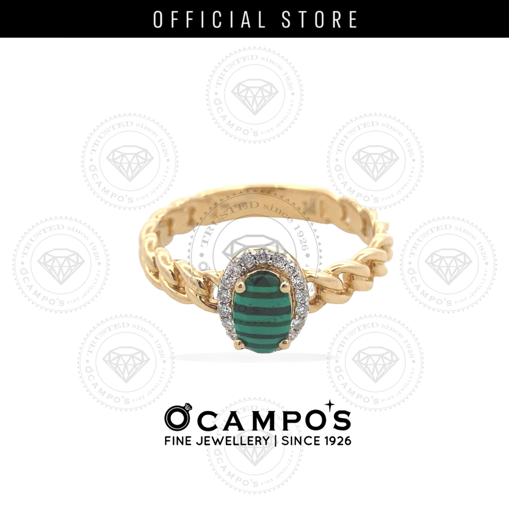 MALACHITE RING 18KARAT YELLOW GOLD