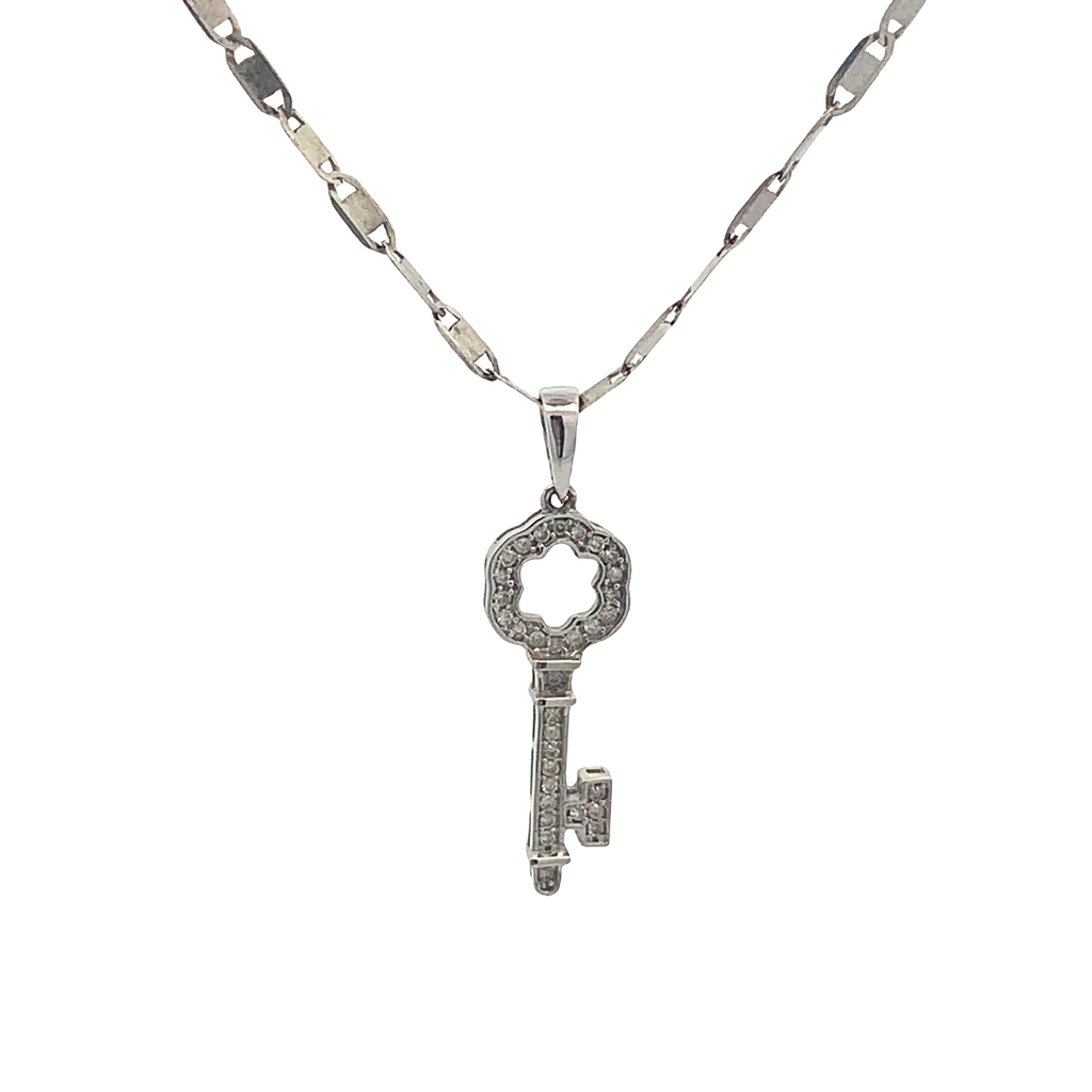 Chienna 18Karat White Gold Key Design Pendant