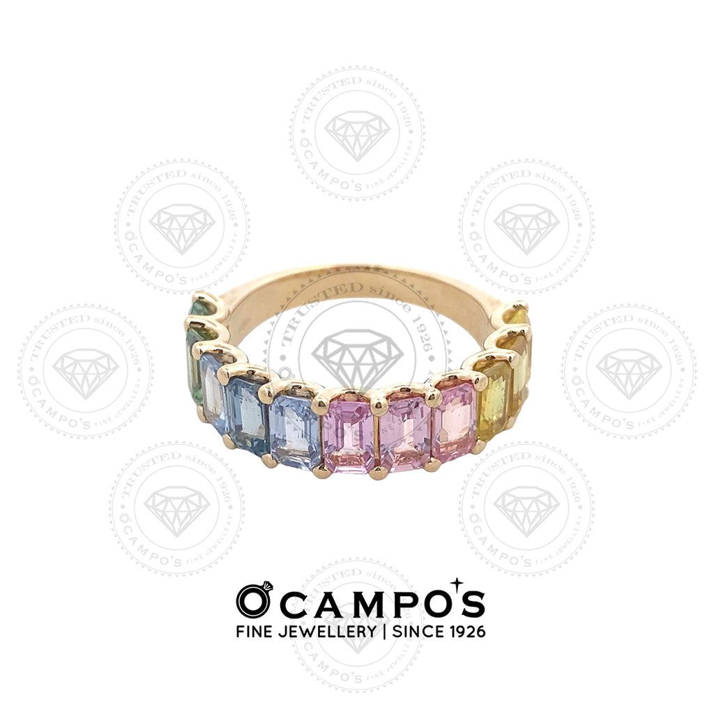 LILA MULTI-COLORED STONE RING 18KARAT YELLOW GOLD