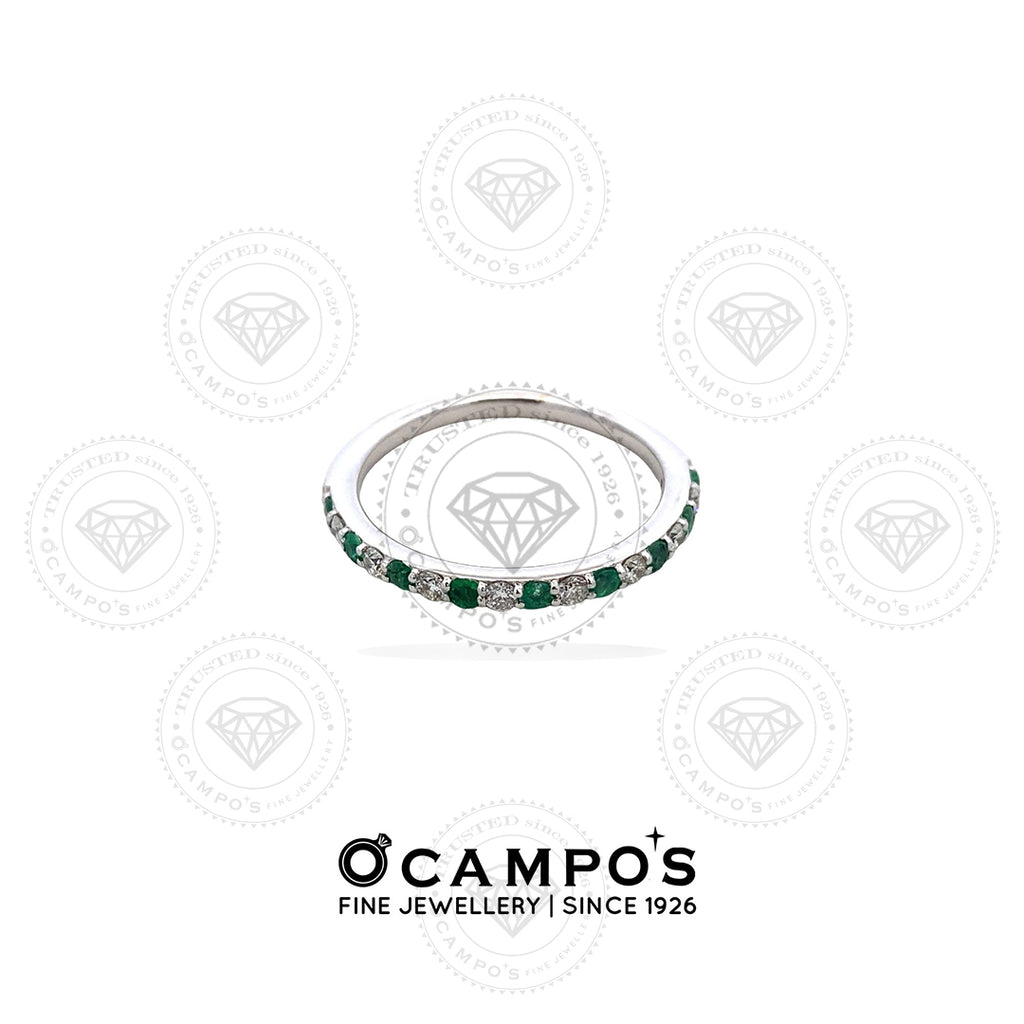 FIORA HALF ETERNITY EMERALD RING 18KARAT