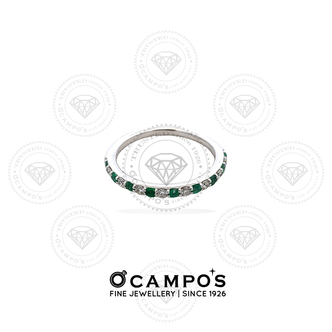 FIORA HALF ETERNITY EMERALD RING 18KARAT