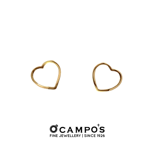 Astraia 14K Yellow Gold Earring Stud Heart Design