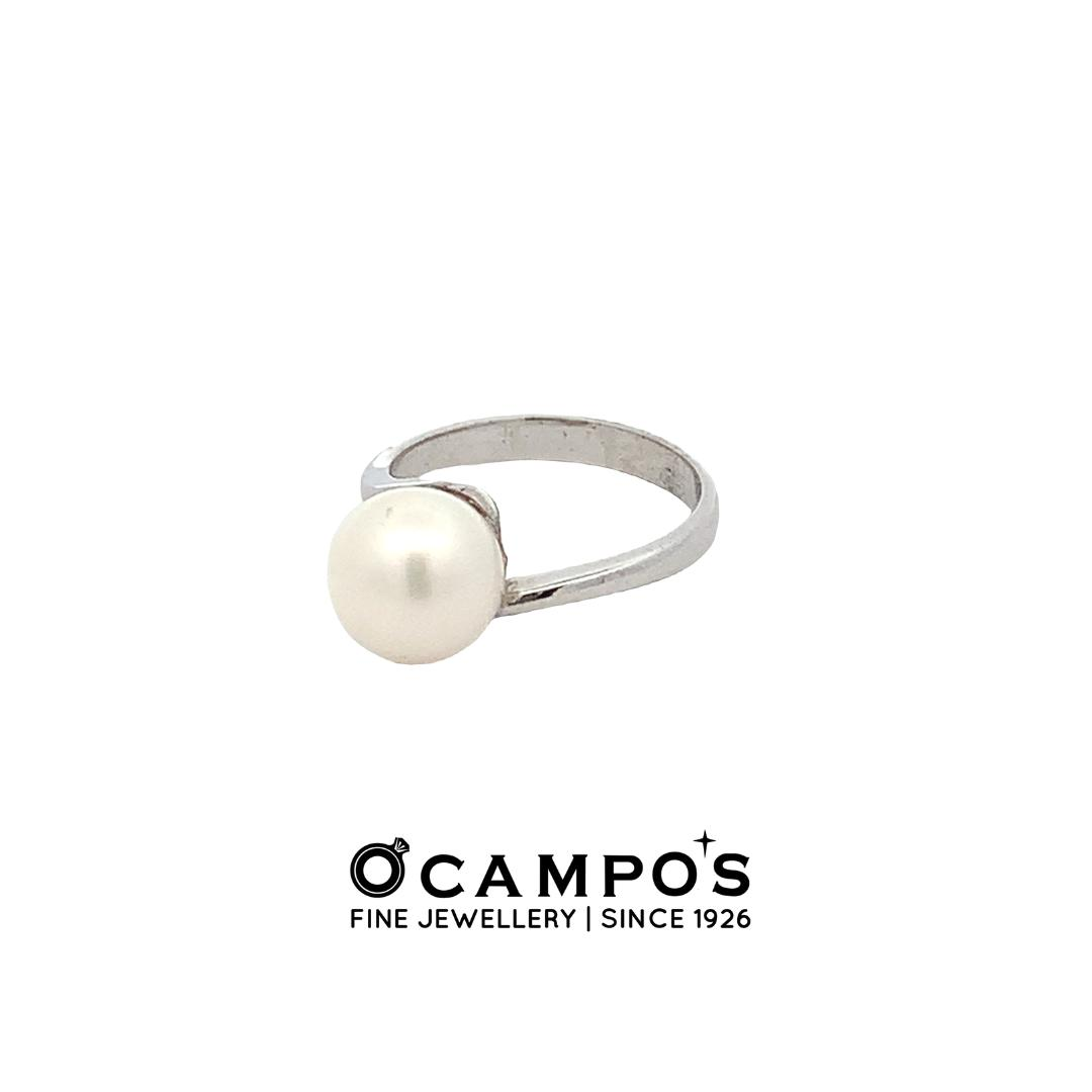 Ianthe 14Karat White Gold Ring With Cultured Pearl