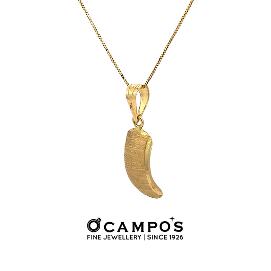 Delara 18 Karat Yellow Gold Matt Pendant With Glitters