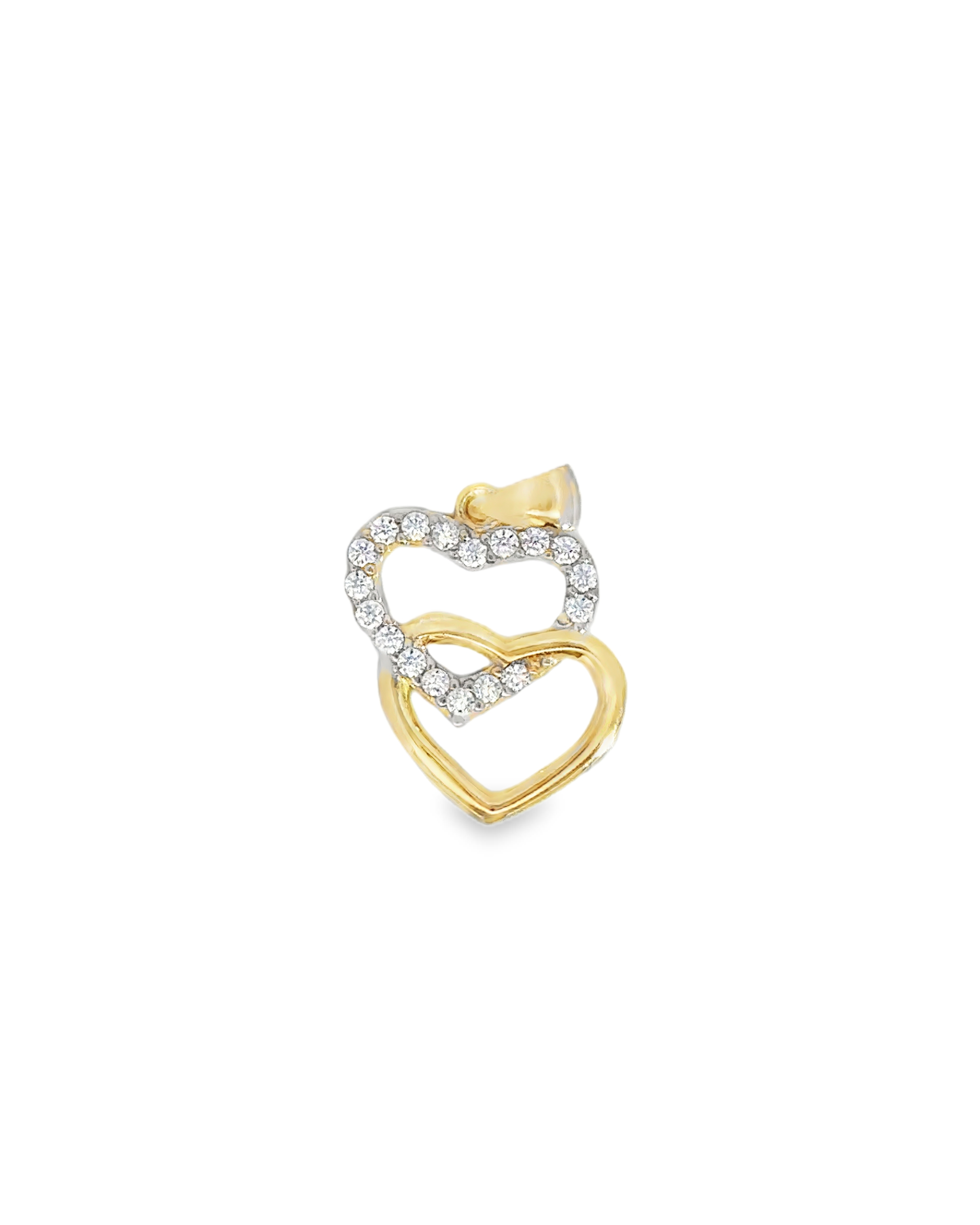 Medea 18 Karat Yellow Gold Double Heart Pendant