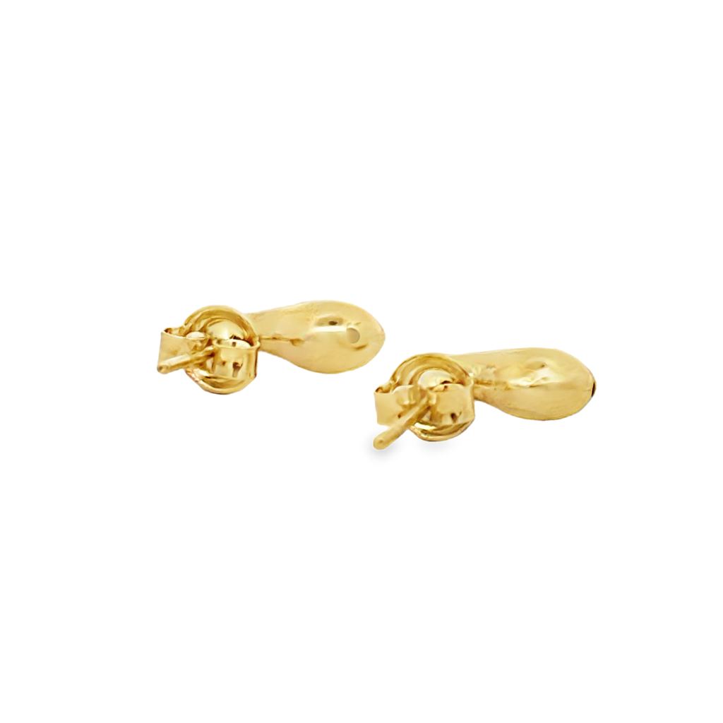 Elissa 18 Karat Yellow Gold Stud Earring Drop Design