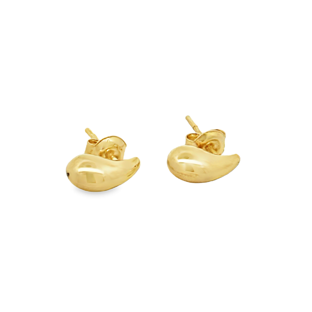 Elissa 18 Karat Yellow Gold Stud Earring Drop Design