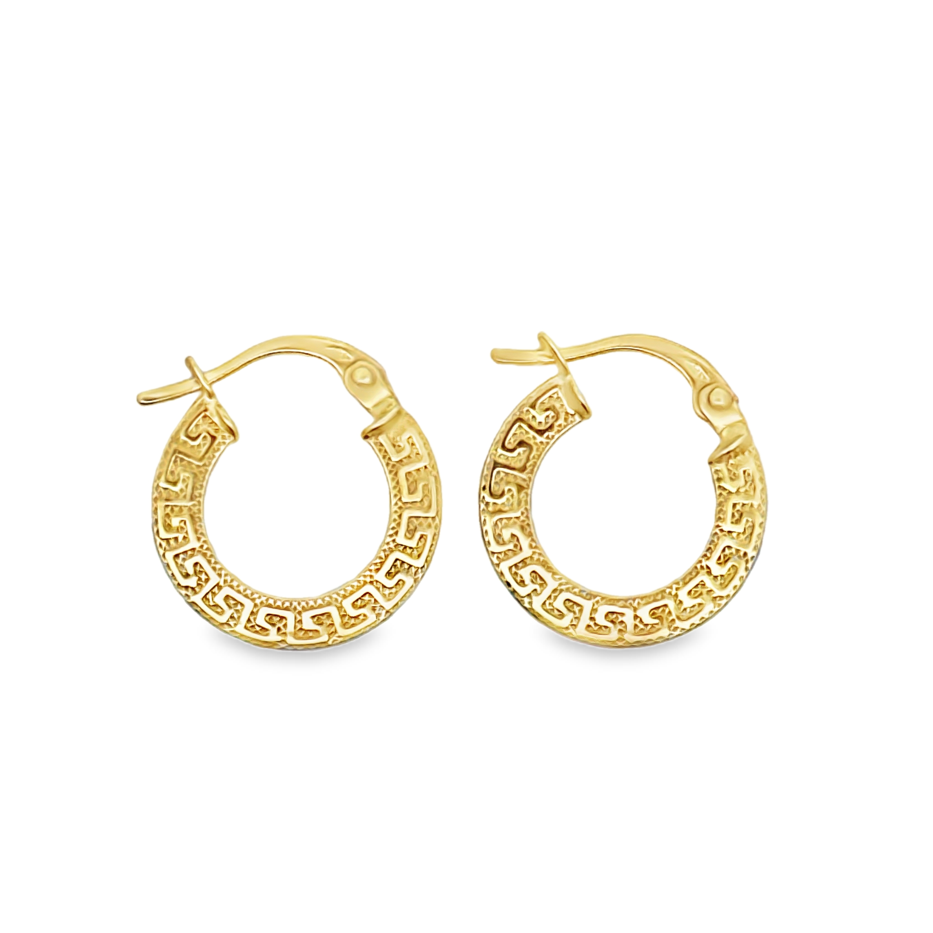 Leda 18 Karat Yellow Gold Loop Earring Round with Image Design