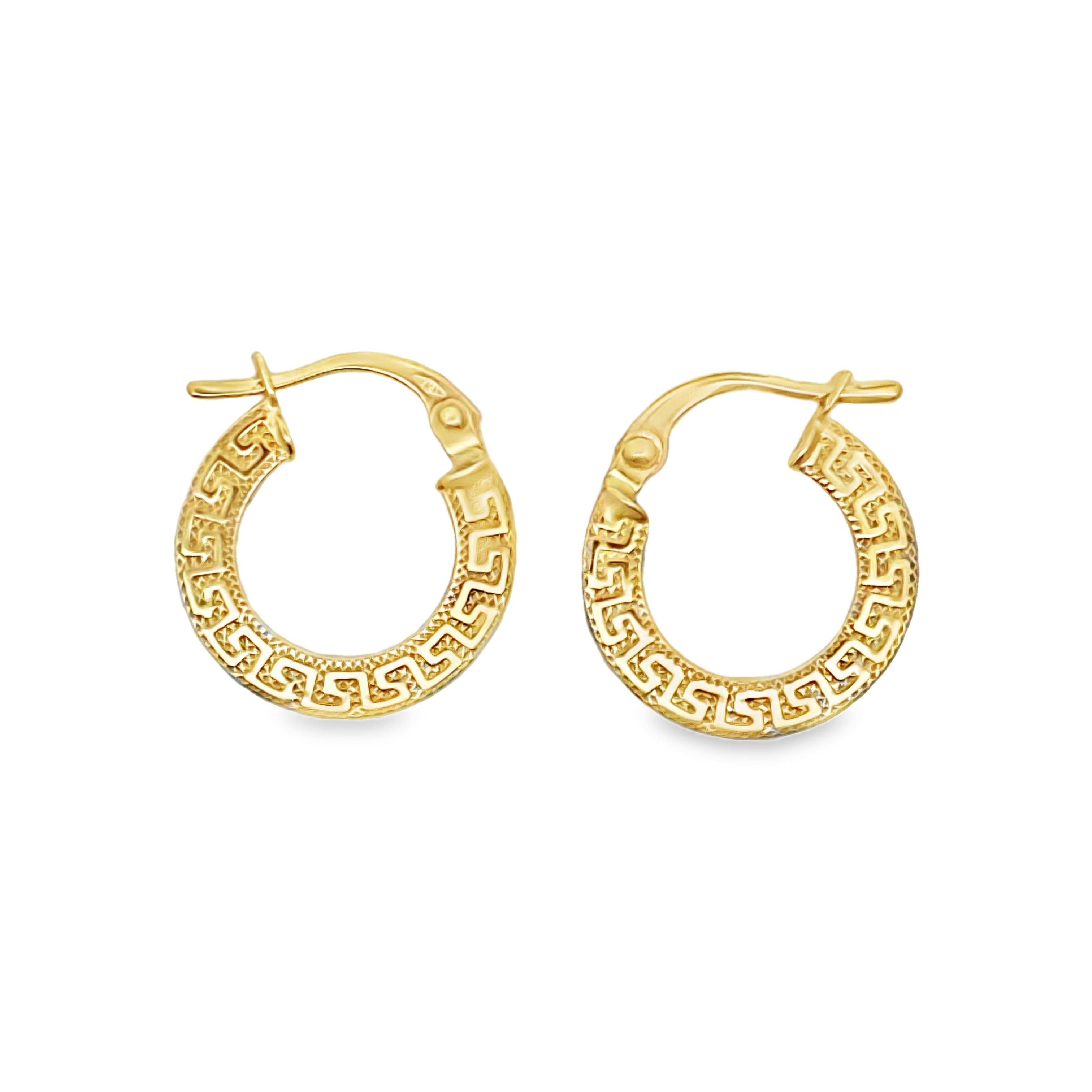 Leda 18 Karat Yellow Gold Loop Earring Round with Image Design