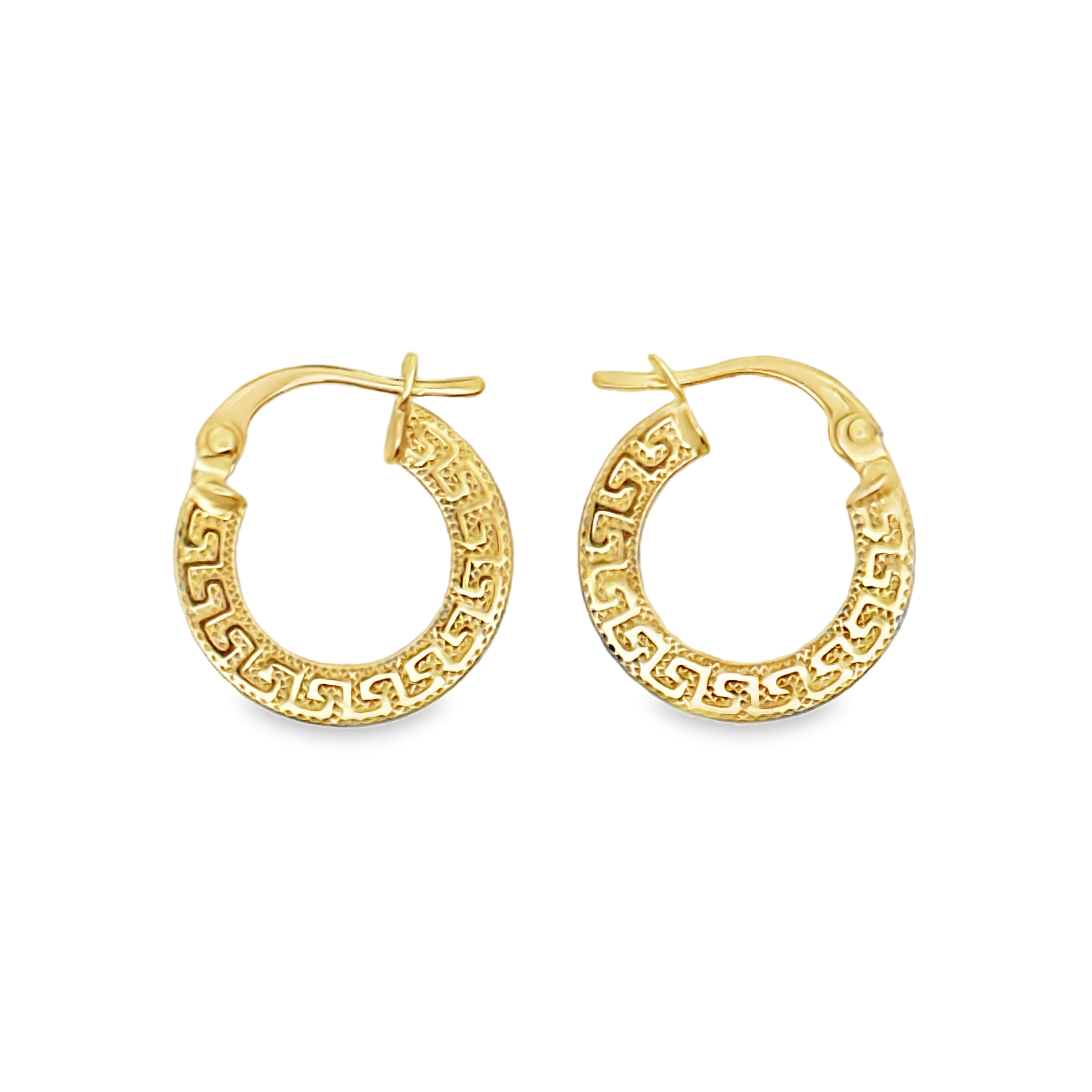 Leda 18 Karat Yellow Gold Loop Earring Round with Image Design