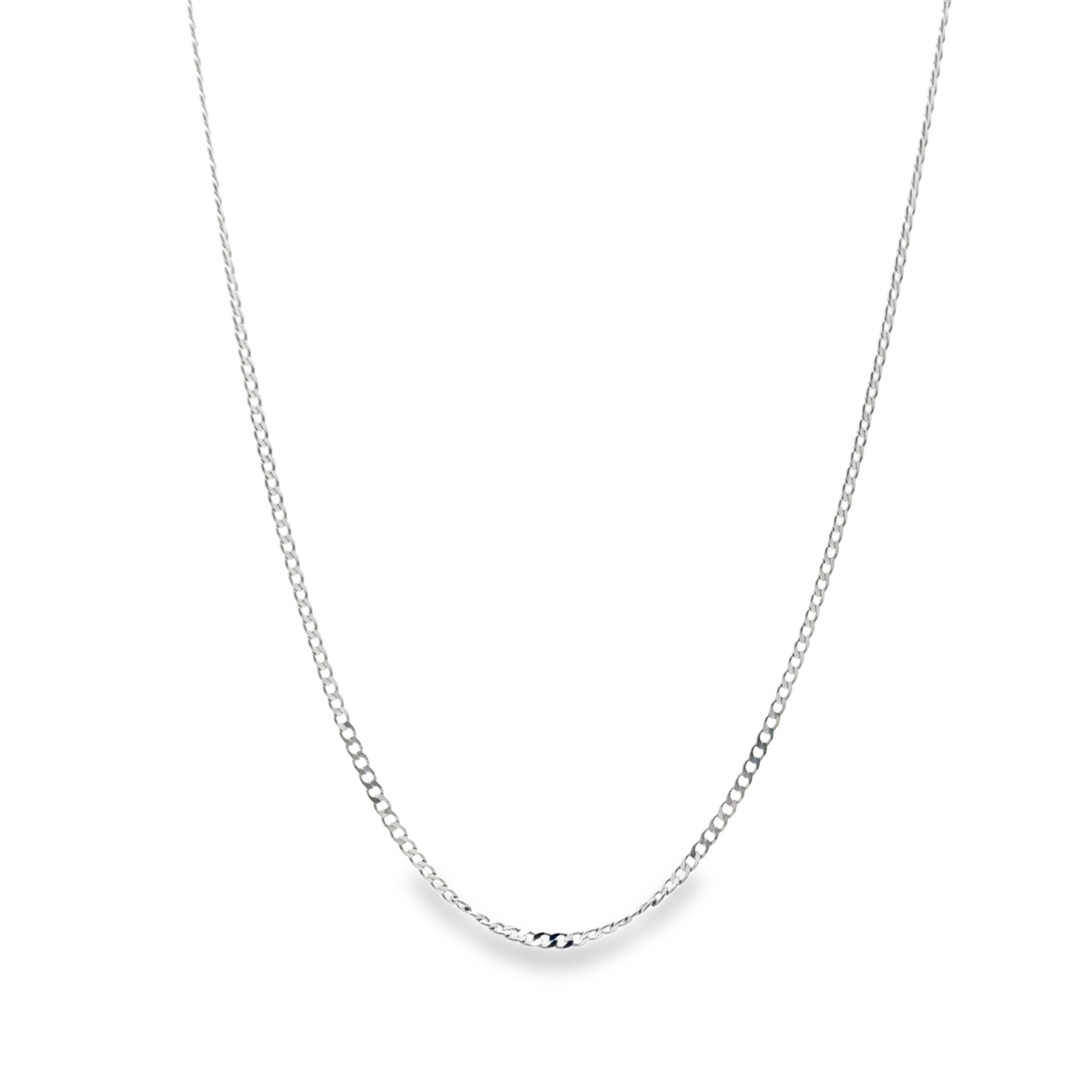Elpida 14 Karat White Gold Curb Chain 18 Inch