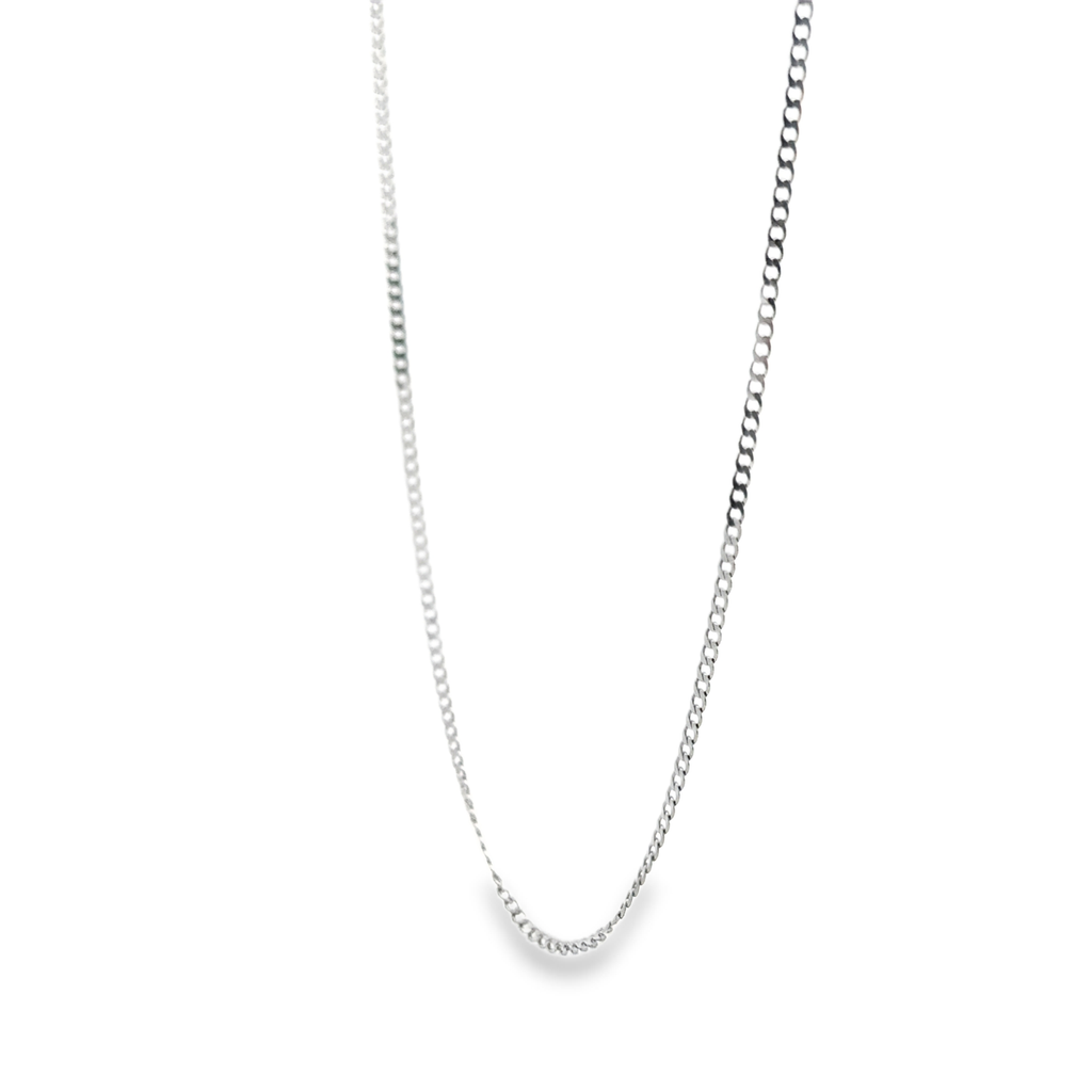Elpida 14 Karat White Gold Curb Chain 18 Inch