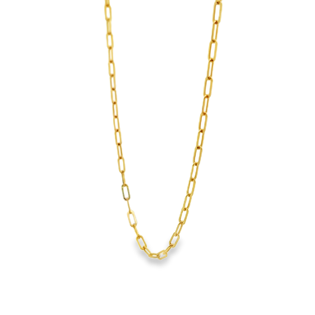 Damaris 18 Karat Yellow Gold Paperclip Chain 20 Inch
