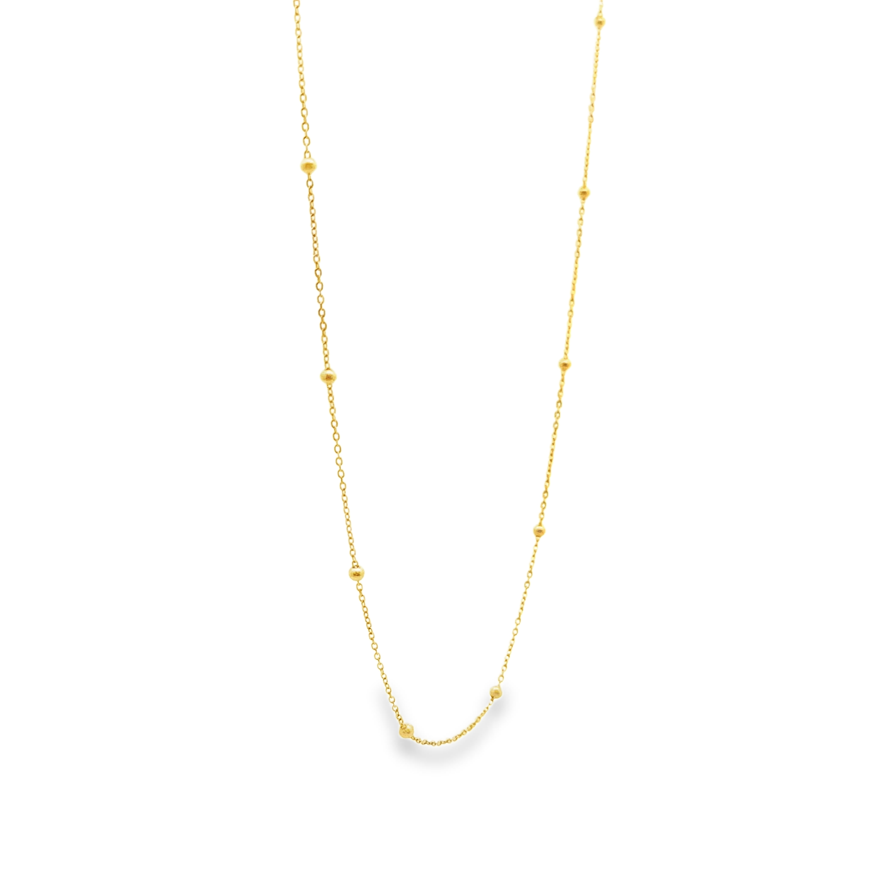 Brisea 18 Karat Yellow Gold Balls Chain 18 Inch