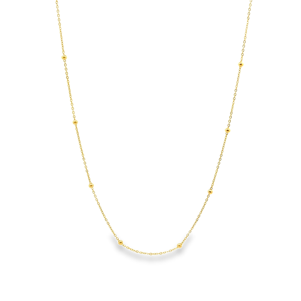 Brisea 18 Karat Yellow Gold Balls Chain 18 Inch