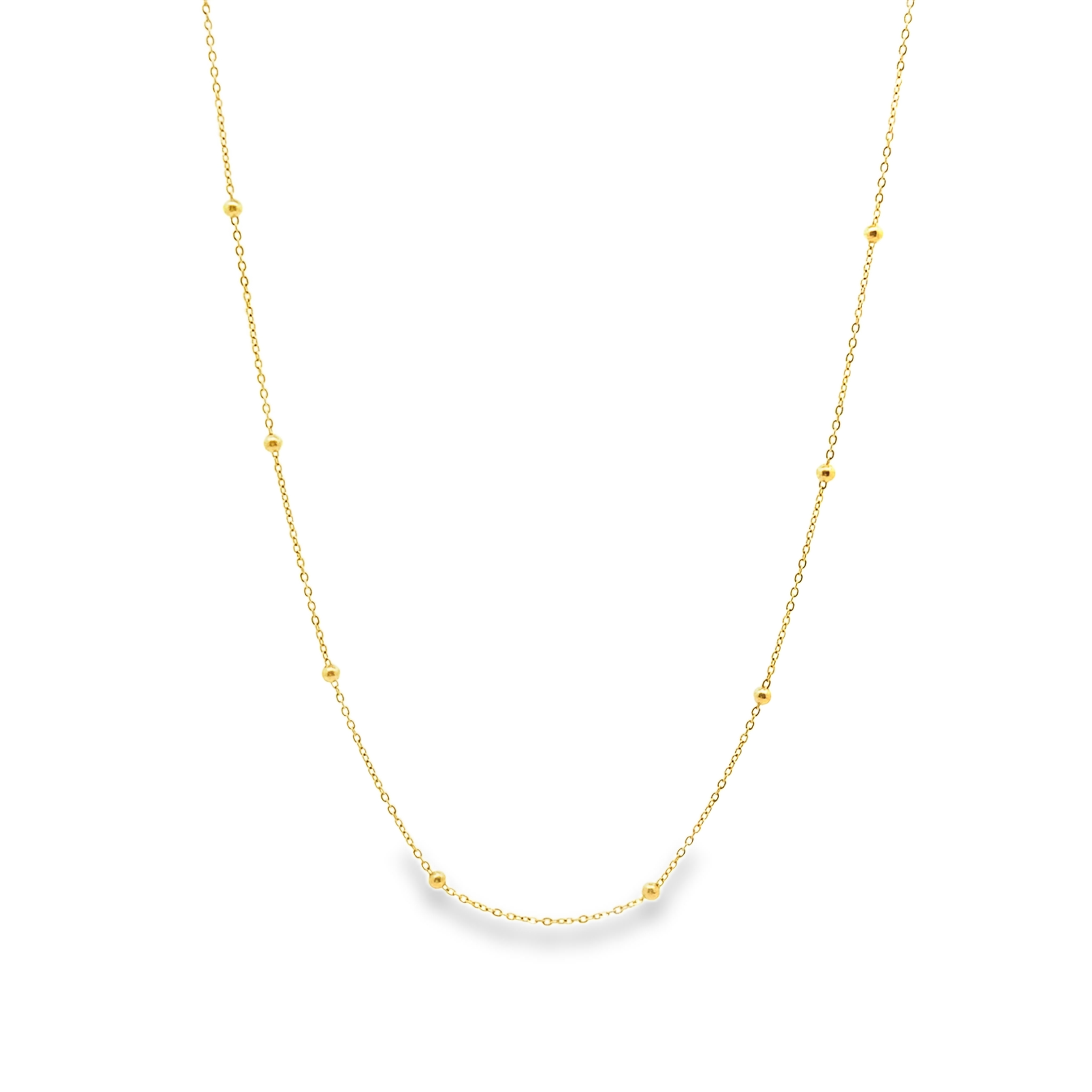 Brisea 18 Karat Yellow Gold Balls Chain 18 Inch
