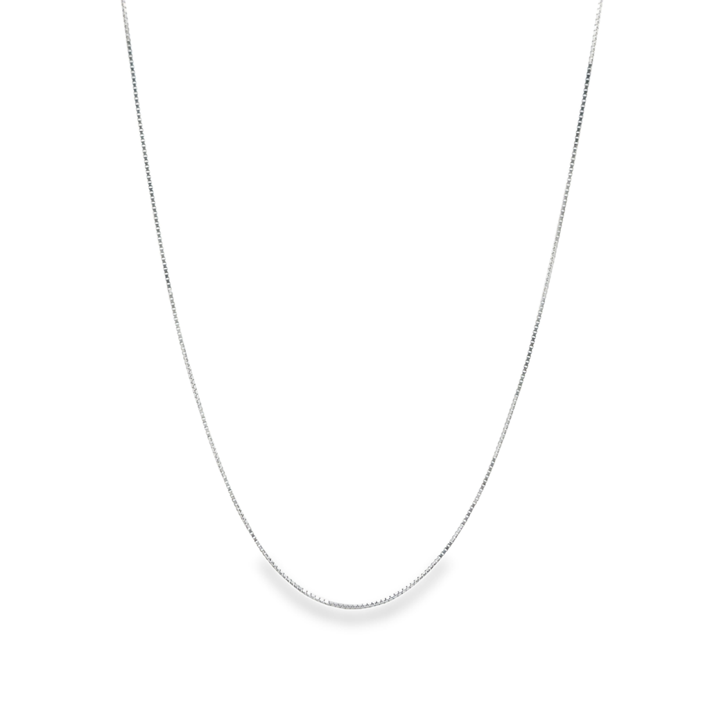 Sophira 14 Karat White Gold Box Chain 18 Inch