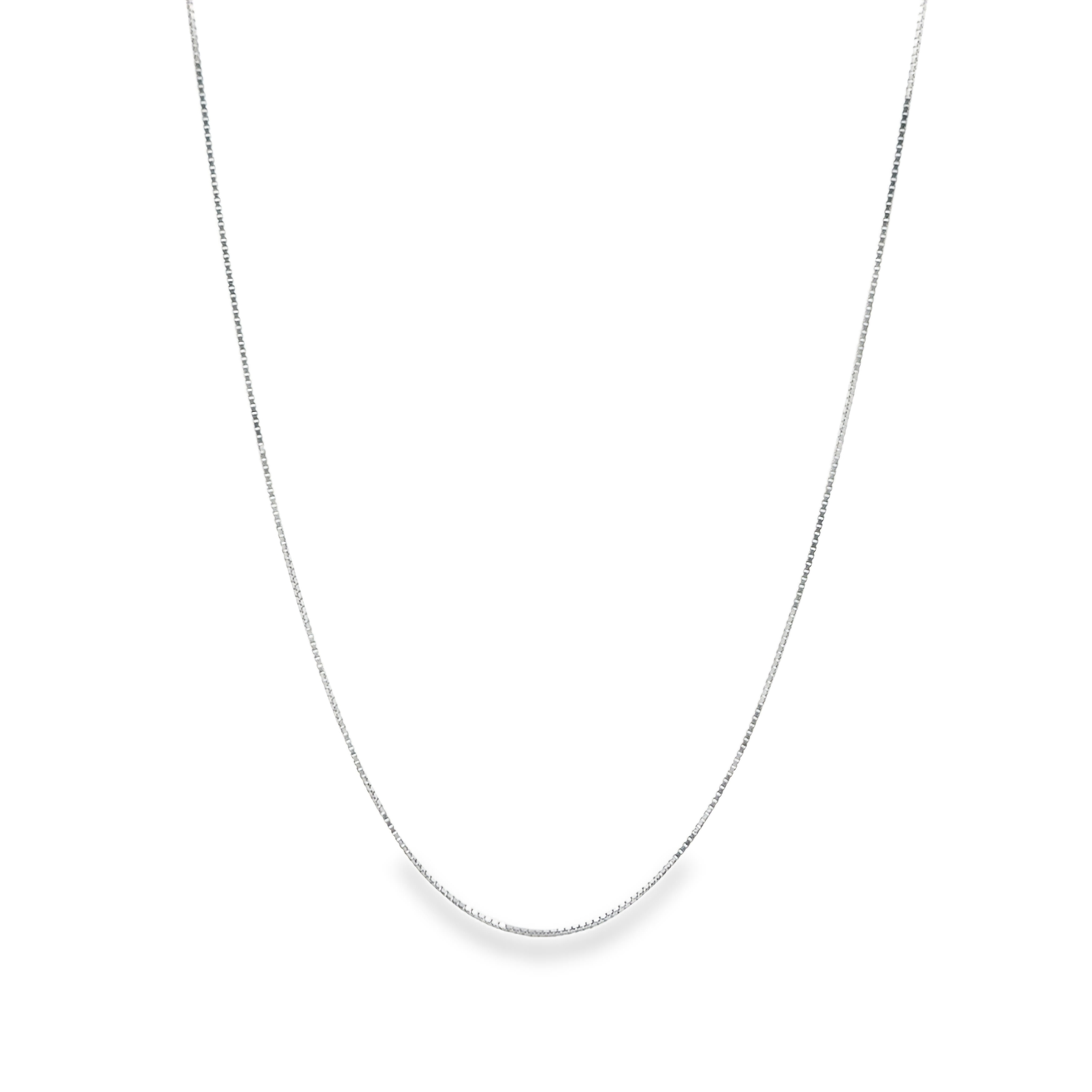 Sophira 14 Karat White Gold Box Chain 18 Inch