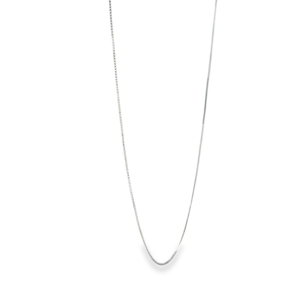Sophira 14 Karat White Gold Box Chain 18 Inch