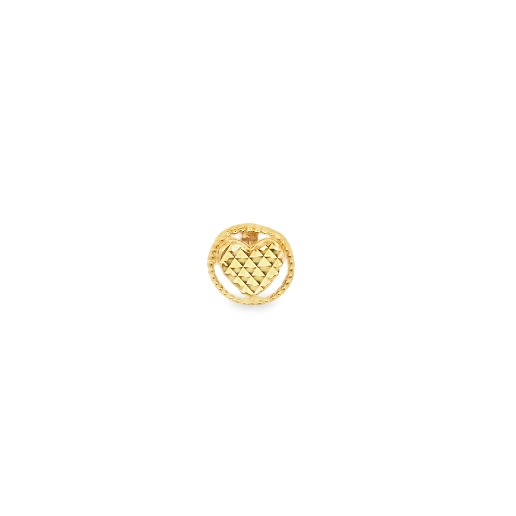 Myraia 18 Karat Yellow Round Pendant With Heart Diamond Cut Design