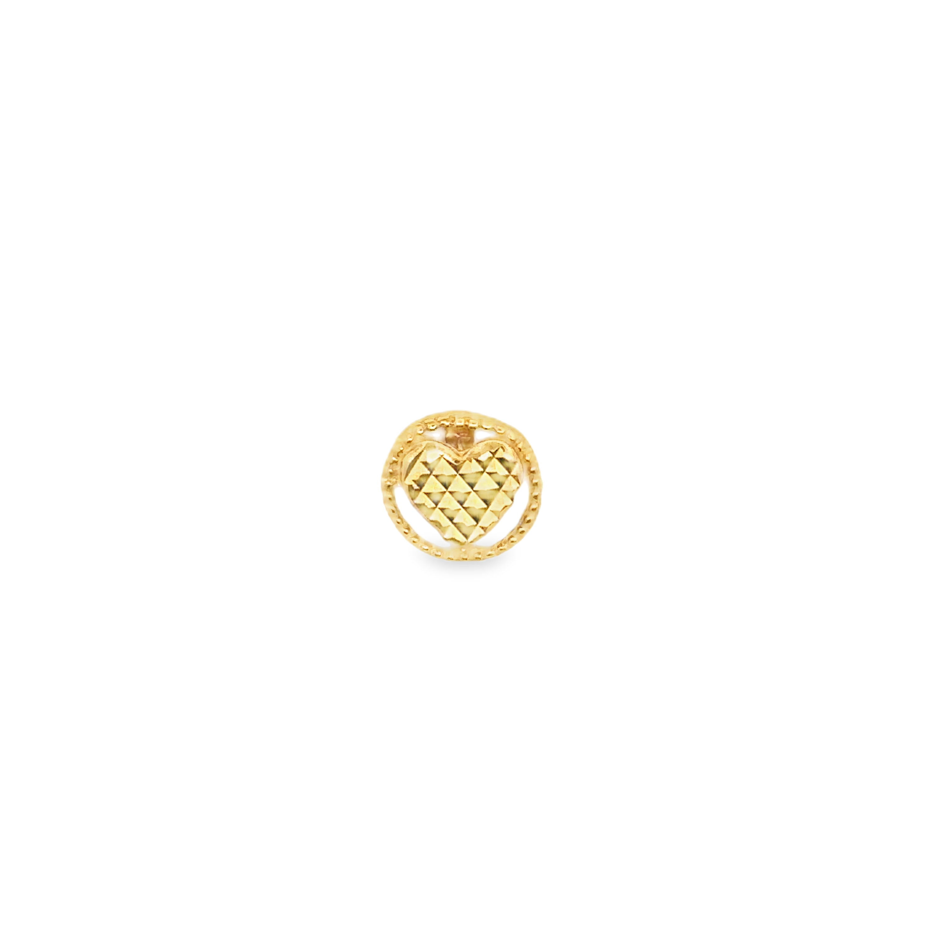 Myraia 18 Karat Yellow Round Pendant With Heart Diamond Cut Design