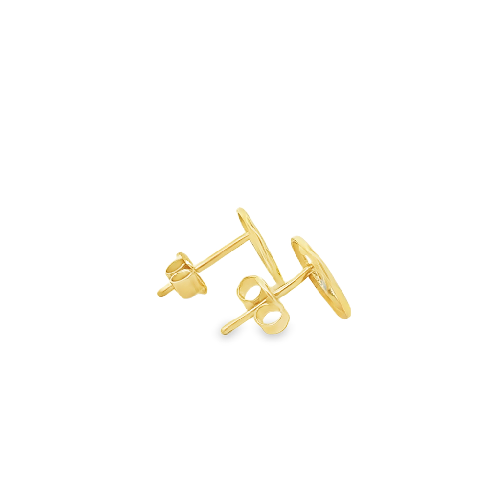 Cassia 18 Karat Yellow Gold Stud Earring Round Channel Design