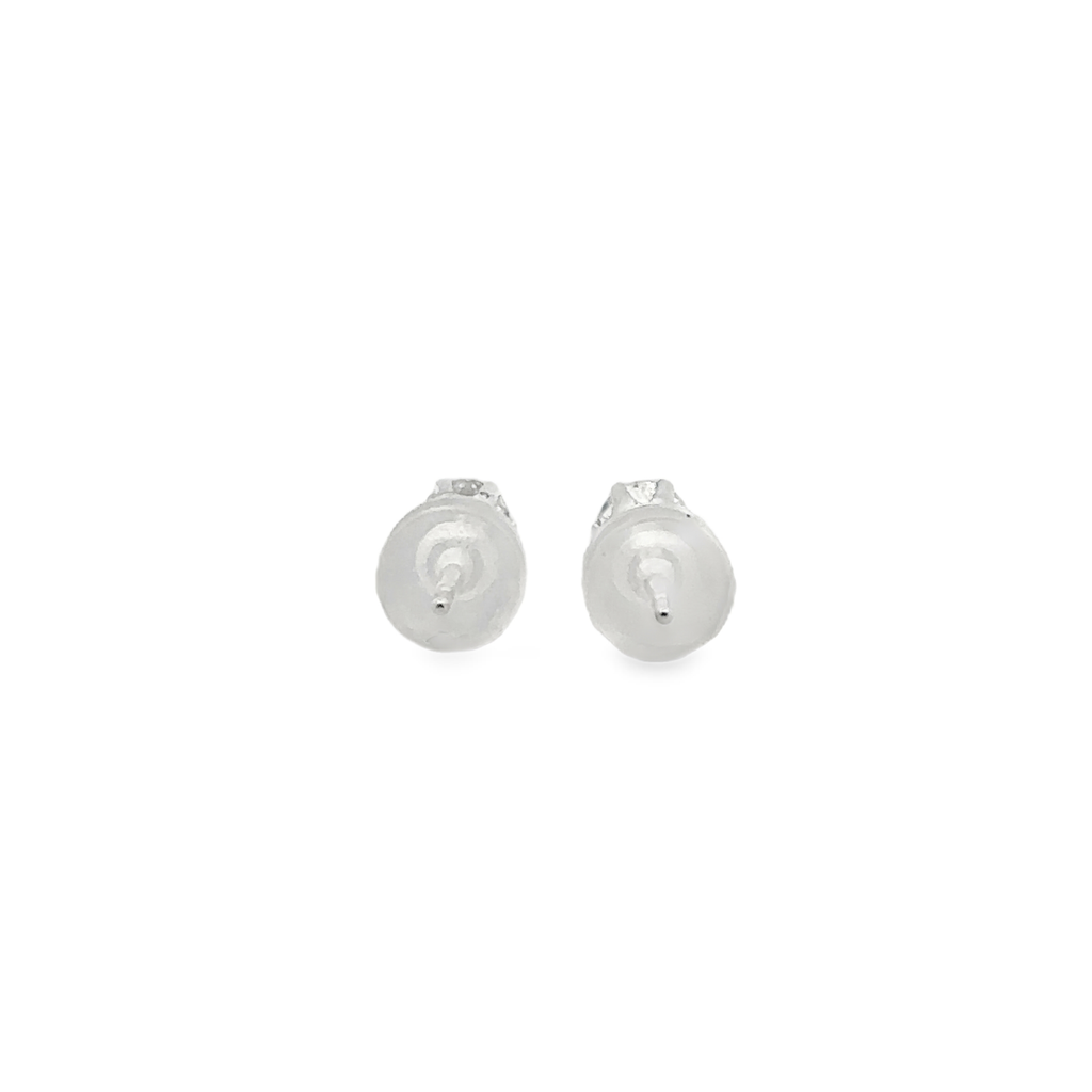 Thessa 18 Karat White Gold Stud Earring – 0.40 Carat with Silicone Earnut