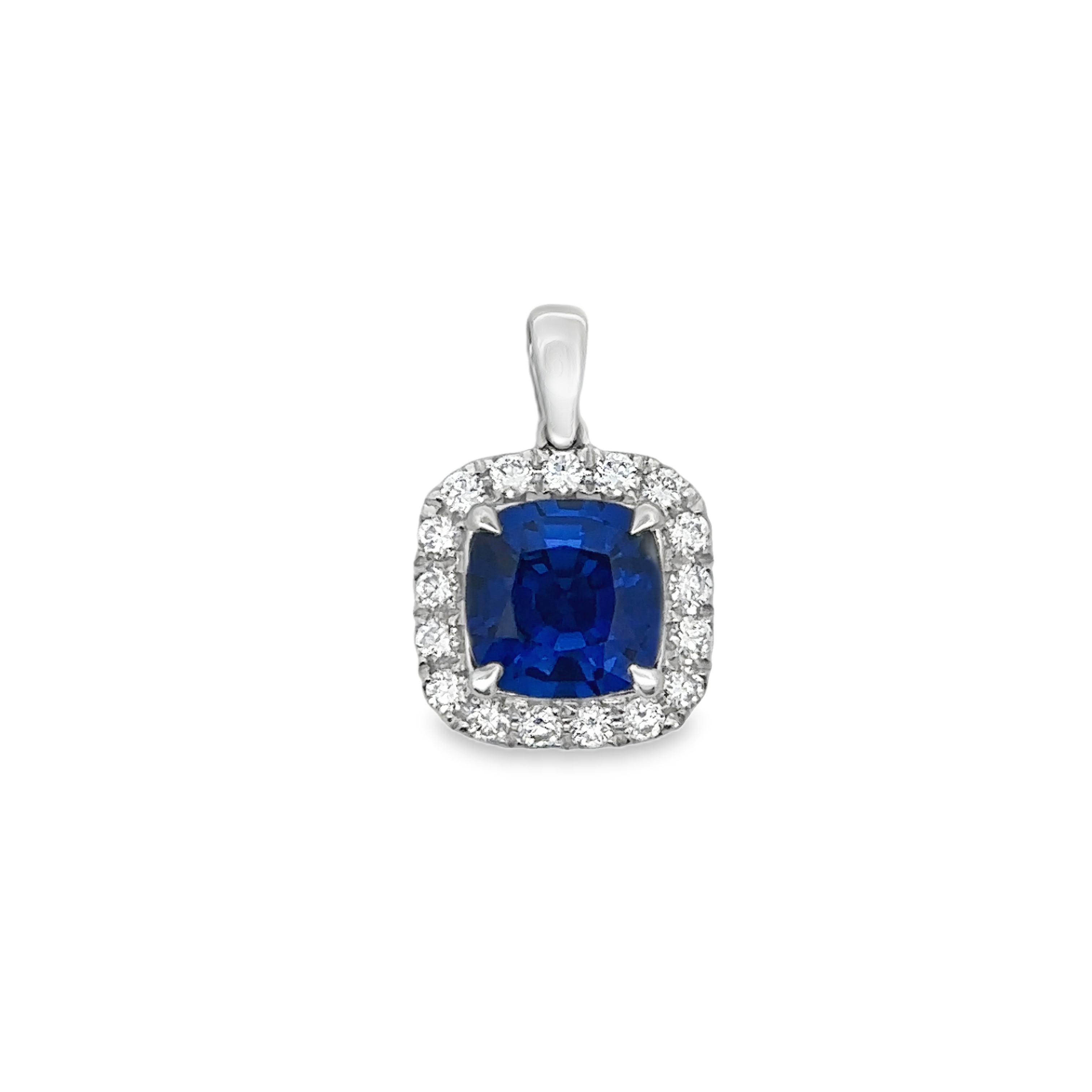 Zephyra 14 Karat White Gold Pendant 1 Birthstone Halo 2.97 - Carat 18 Diamond - 0.41 Carat