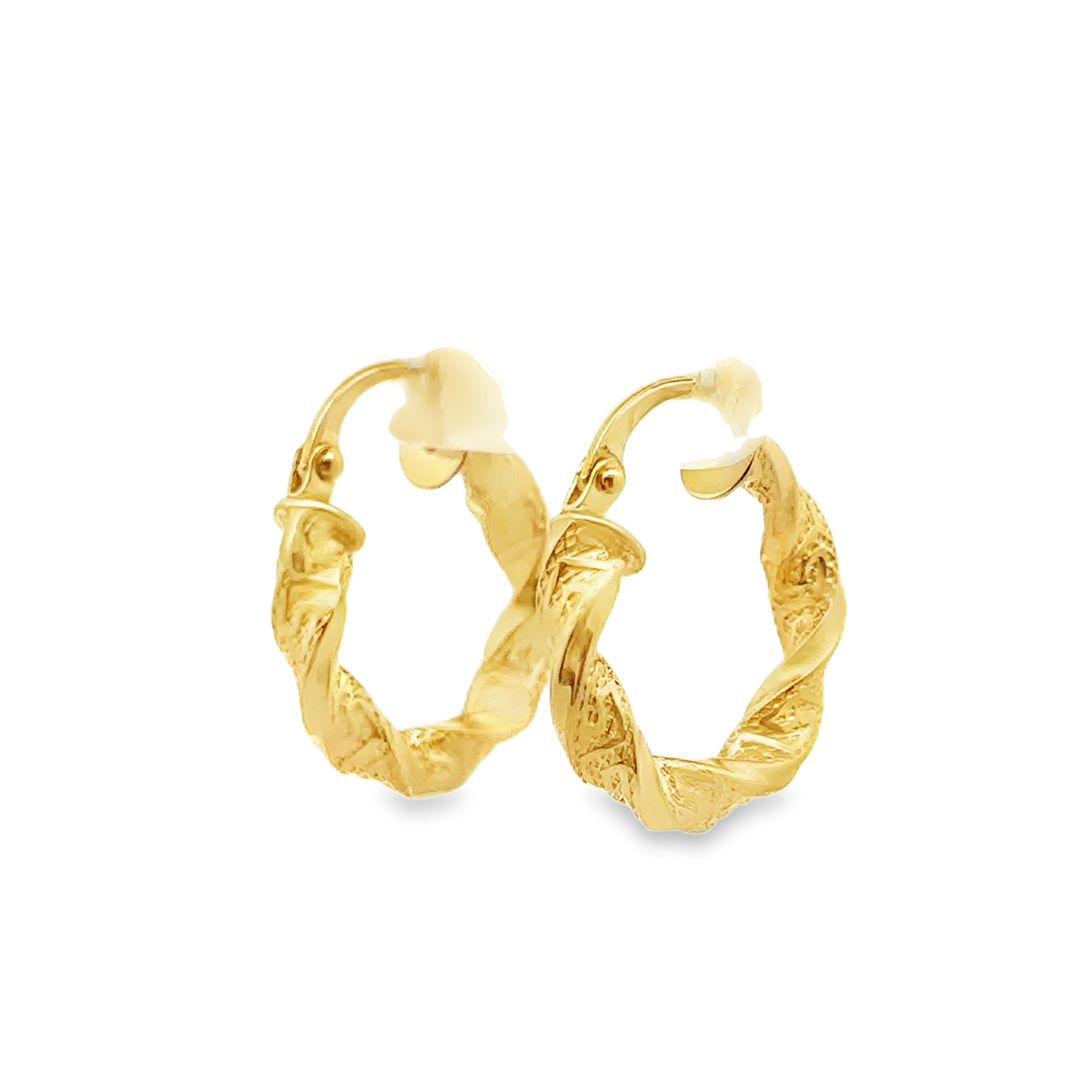 Myrina 18 Karat Yellow Gold Loop Earring Twisted With Image Design