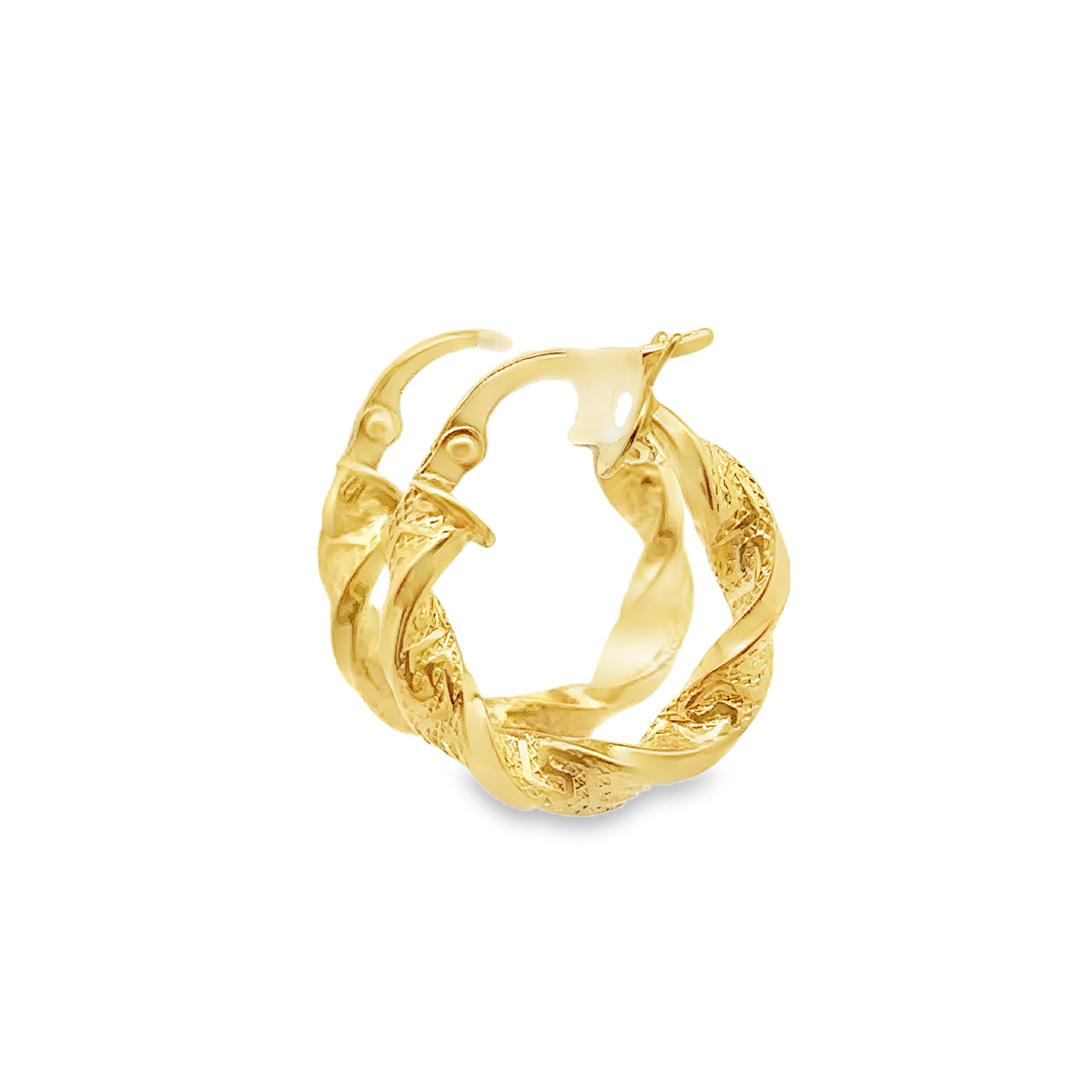Myrina 18 Karat Yellow Gold Loop Earring Twisted With Image Design