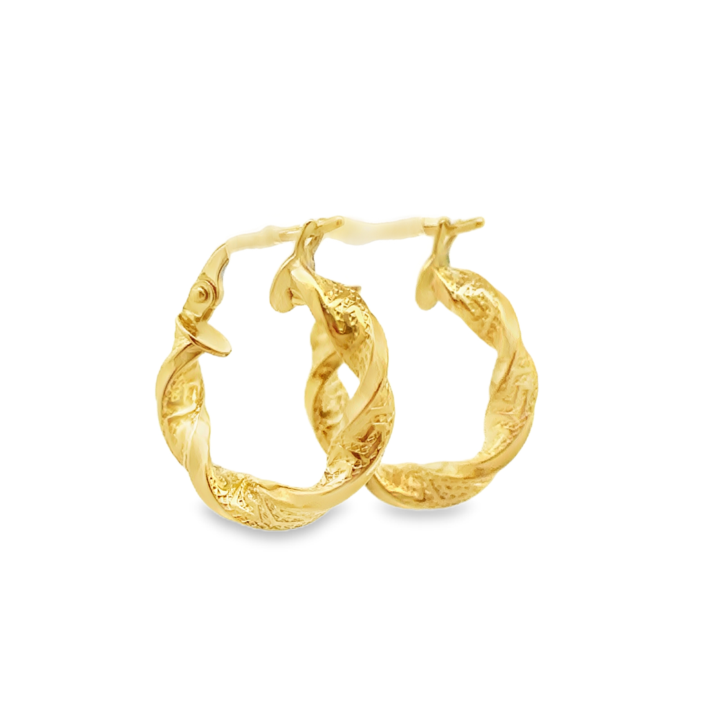 Myrina 18 Karat Yellow Gold Loop Earring Twisted With Image Design