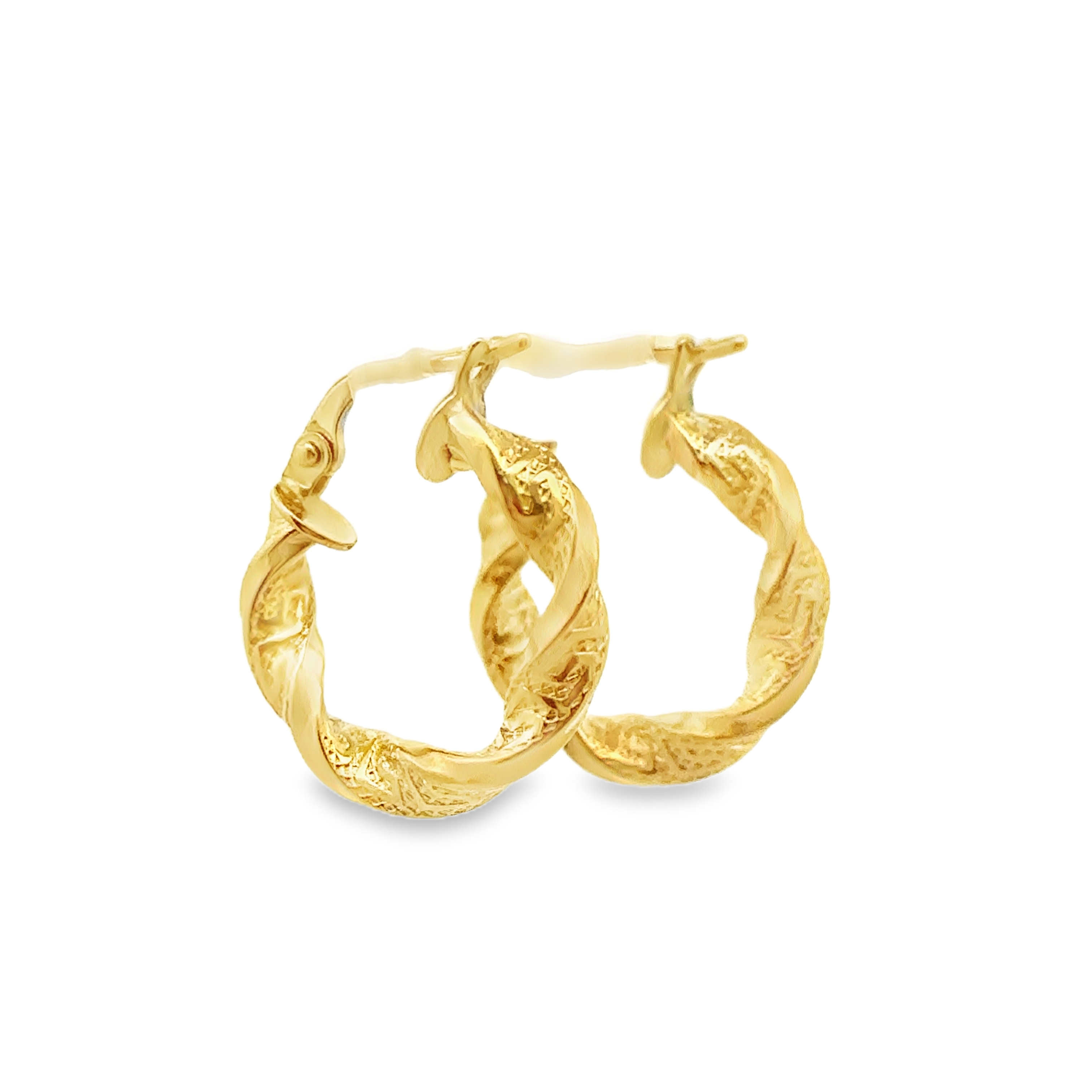 Myrina 18 Karat Yellow Gold Loop Earring Twisted With Image Design