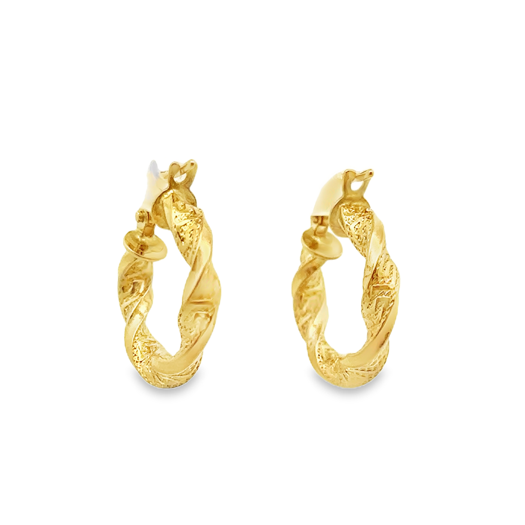 Myrina 18 Karat Yellow Gold Loop Earring Twisted With Image Design