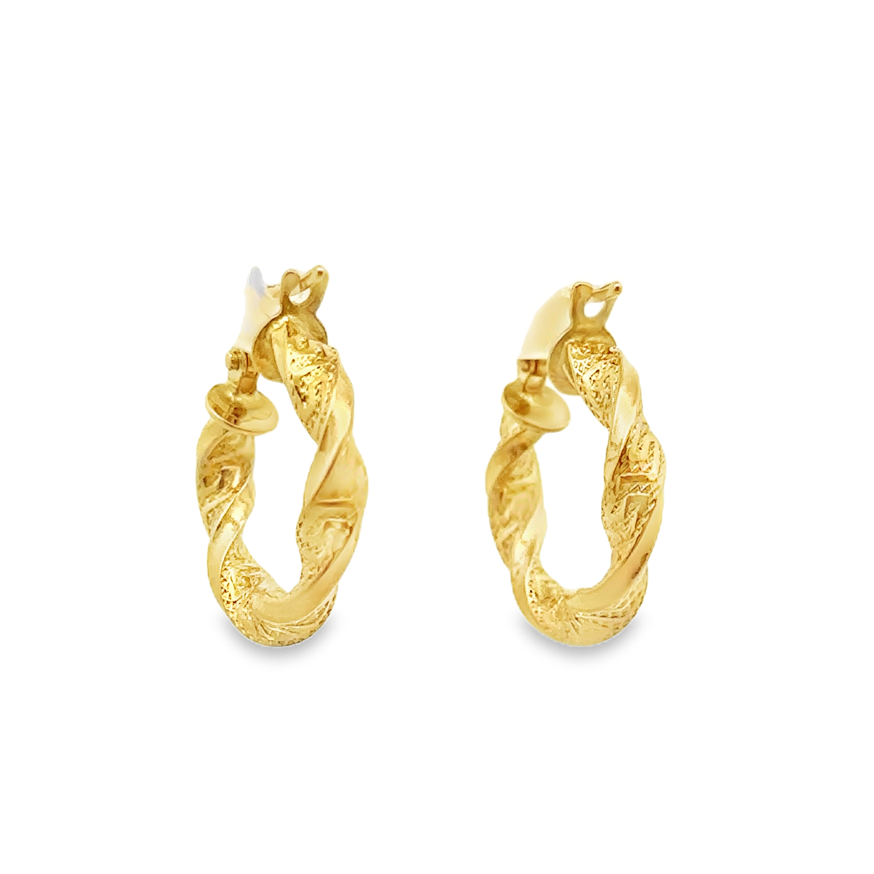 Myrina 18 Karat Yellow Gold Loop Earring Twisted With Image Design
