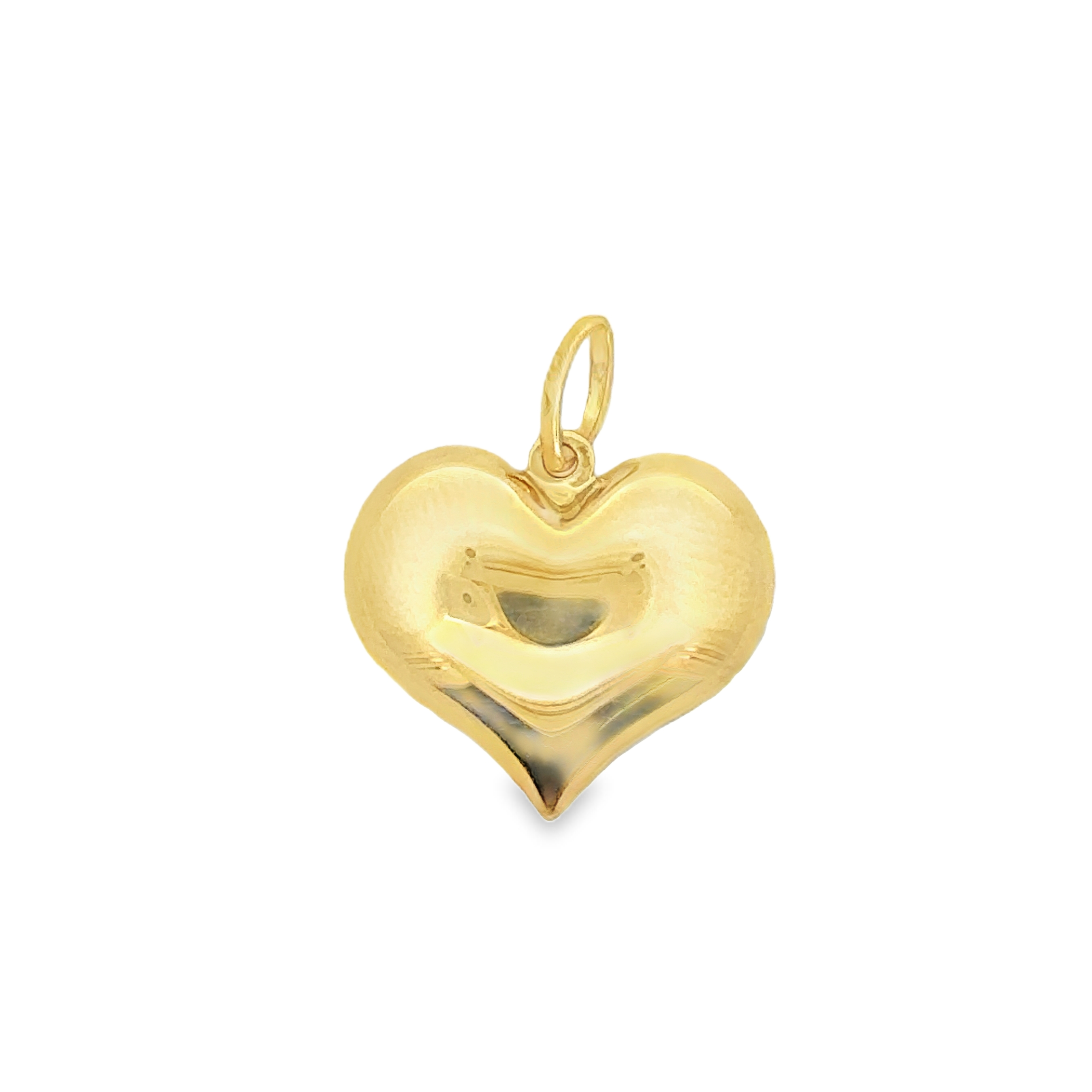 Clytie 18 Karat Yellow Gold Pendant PopHeart Diamond Cut Design