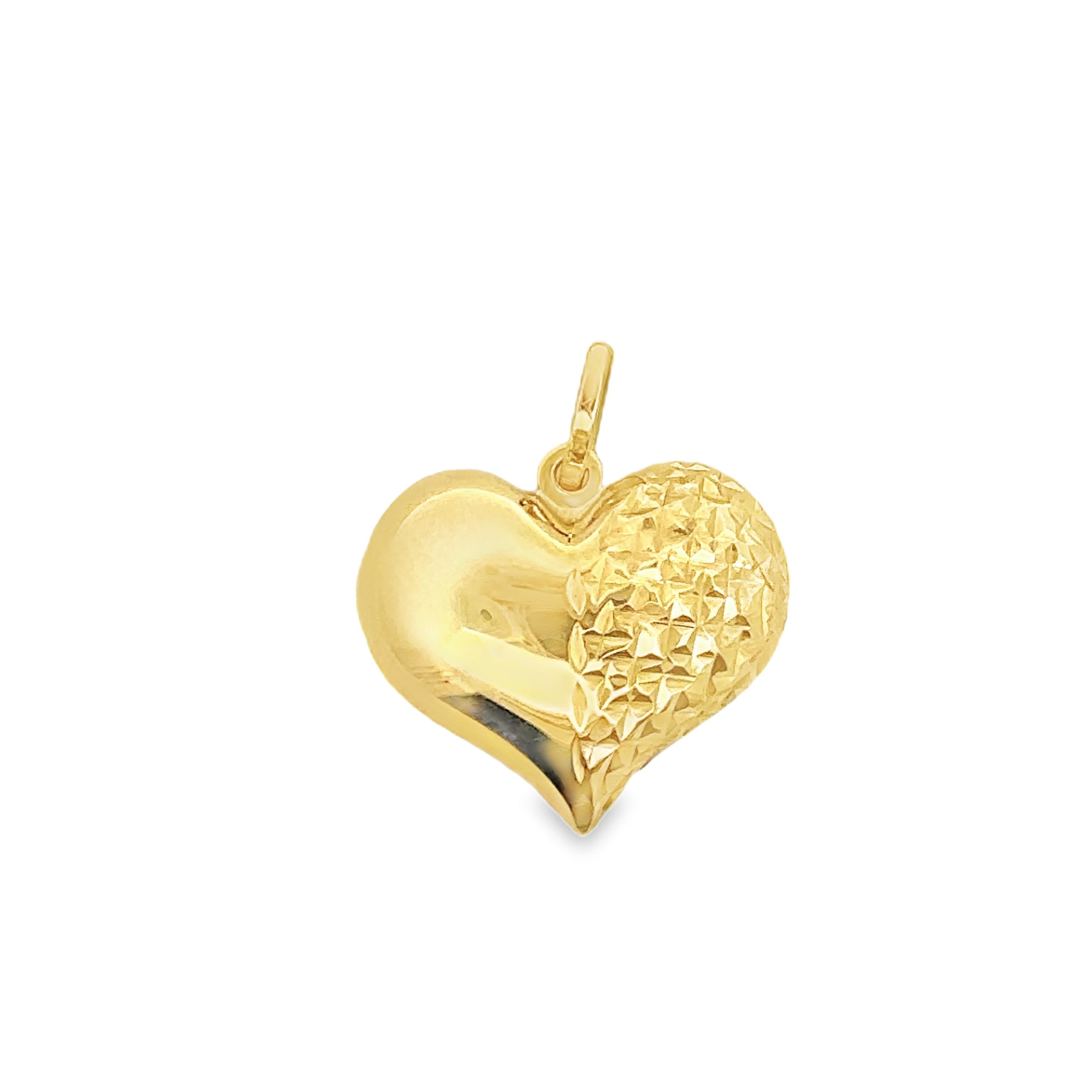 Clytie 18 Karat Yellow Gold Pendant PopHeart Diamond Cut Design