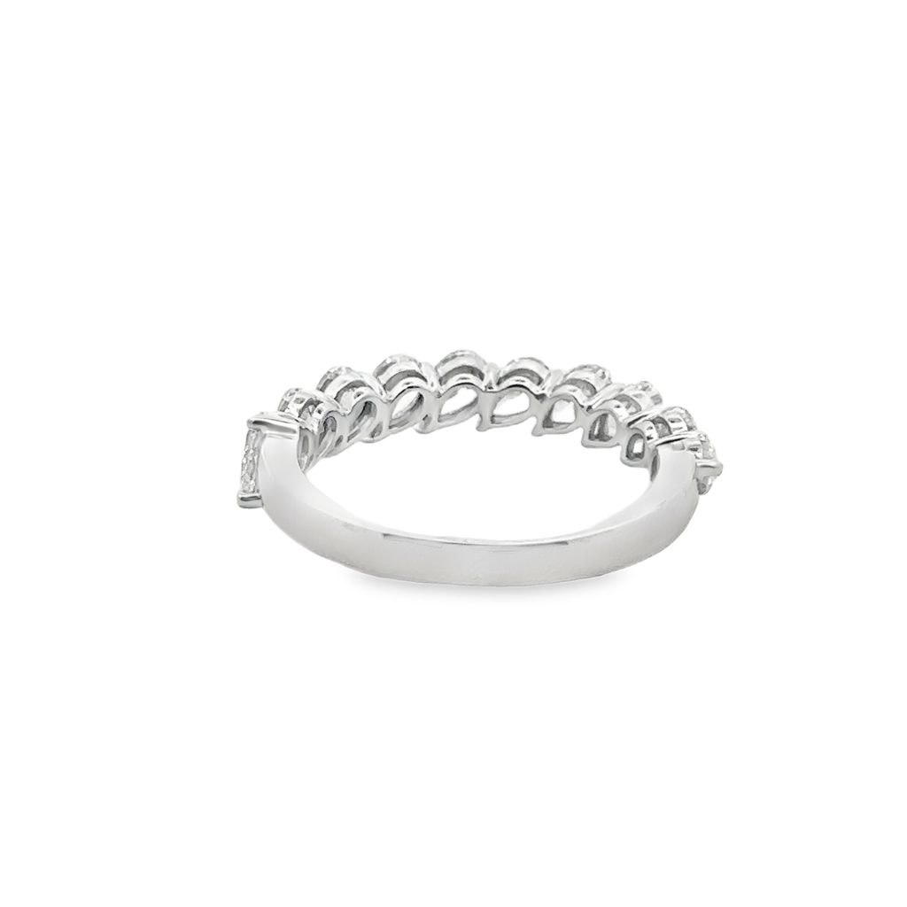 Lyria 14 Karat White Gold Half Eternity Pearcut 10 Diamond - 1.41 Carat