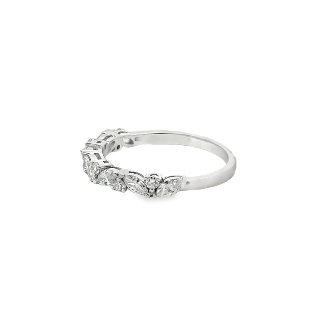 Gaia 14 Karat White Gold Half Eternity 13 Diamond - .62 Carat S-7