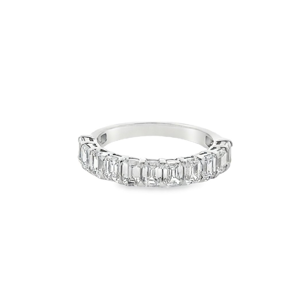 Theia 14 Karat White Gold Half Eternity Emerald 11 Diamond - 1.95 Carat