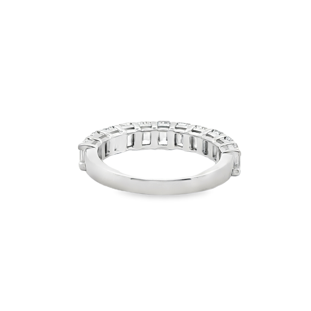 Theia 14 Karat White Gold Half Eternity Emerald 11 Diamond - 1.95 Carat
