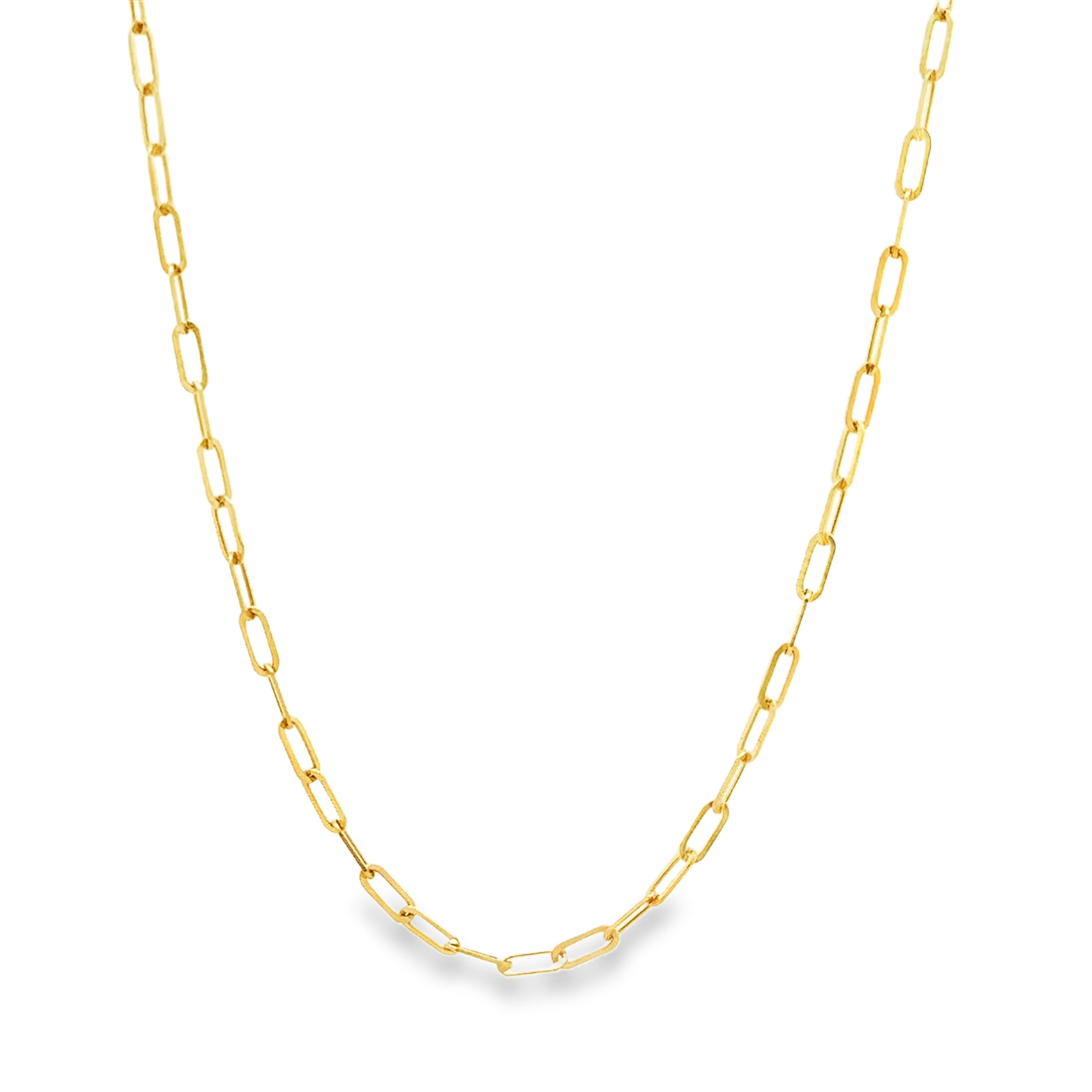 Cyra 18 Karat Yellow Gold Paperclip Chain 16 Inch