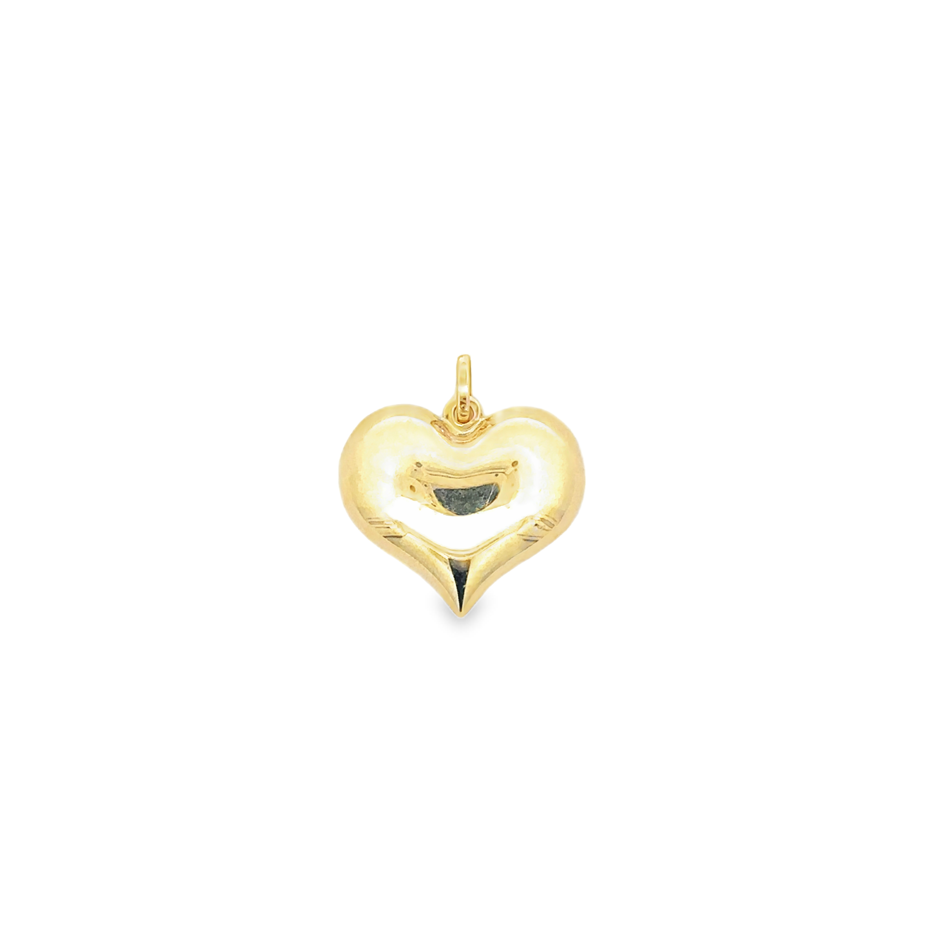 Calliope 18 Karat Yellow Gold Pendant Popheart Diamond Cut